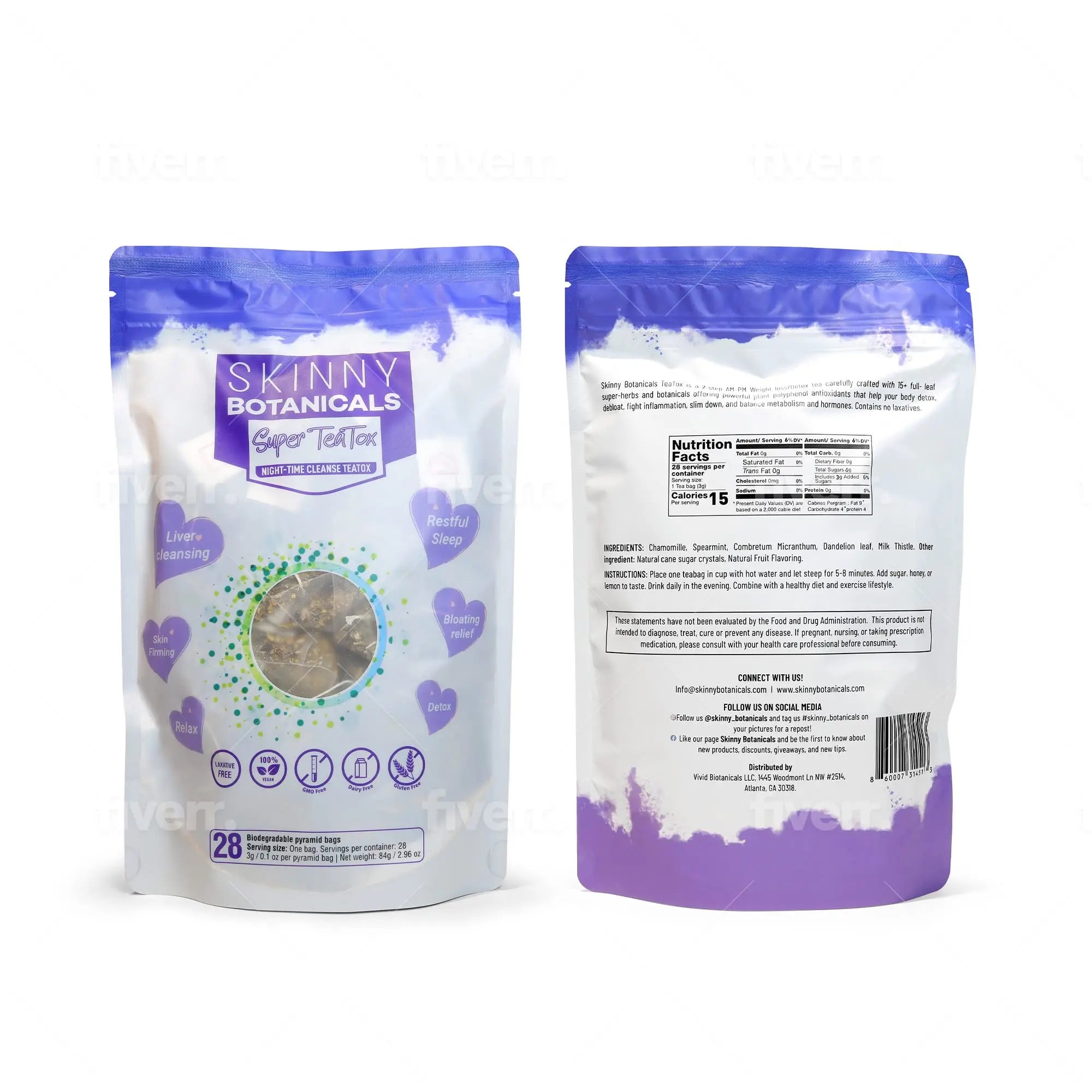 Skinny Botanicals Evening Detox Tea for Body Cleanse All Natural - Laxative-Free Skinny Botanicals Au supplements