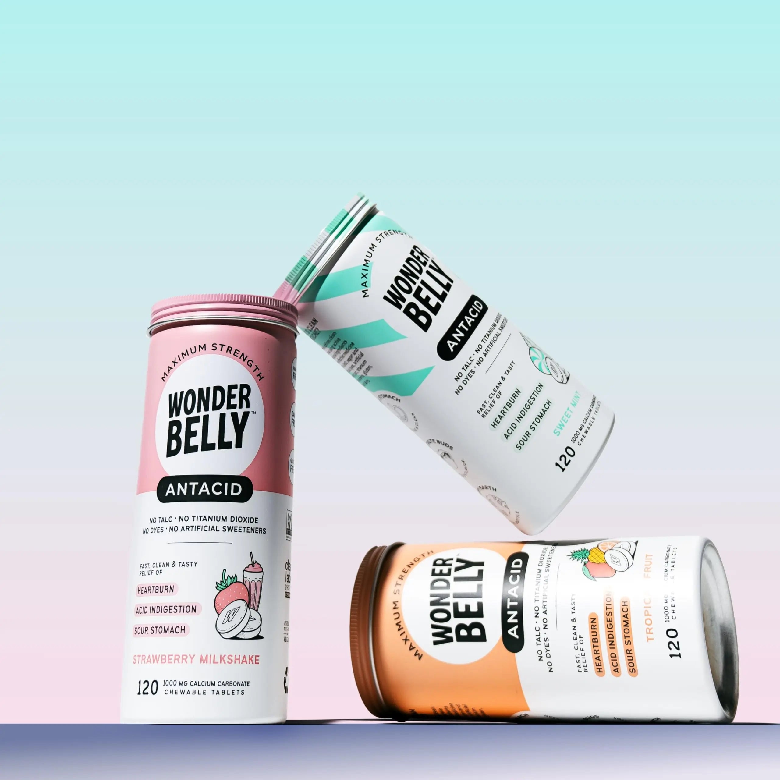 Wonderbelly Antacid, Effective Heartburn and Instant Acid Indigestion Relief, Extra Strength Chewable Tablets, 1000 mg Calcium Carbonate, No Talc or Dye, Strawberry Milkshake, 120 Count Wonderbelly Au supplements