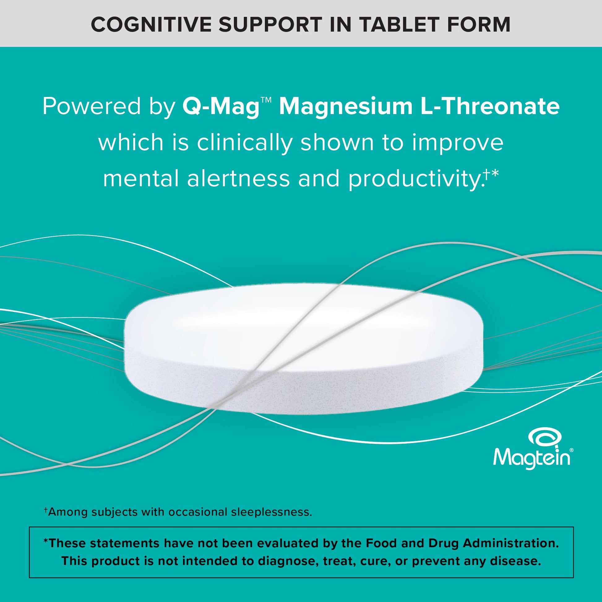 Qunol Q-Mag Magnesium L-Threonate Tablets, 2000mg of Magtein to Help Support Cognitive Performance, Improve Mental Alertness & Productivity, Supports Restful Sleep, High Absorption, 60 Count Qunol Au supplements