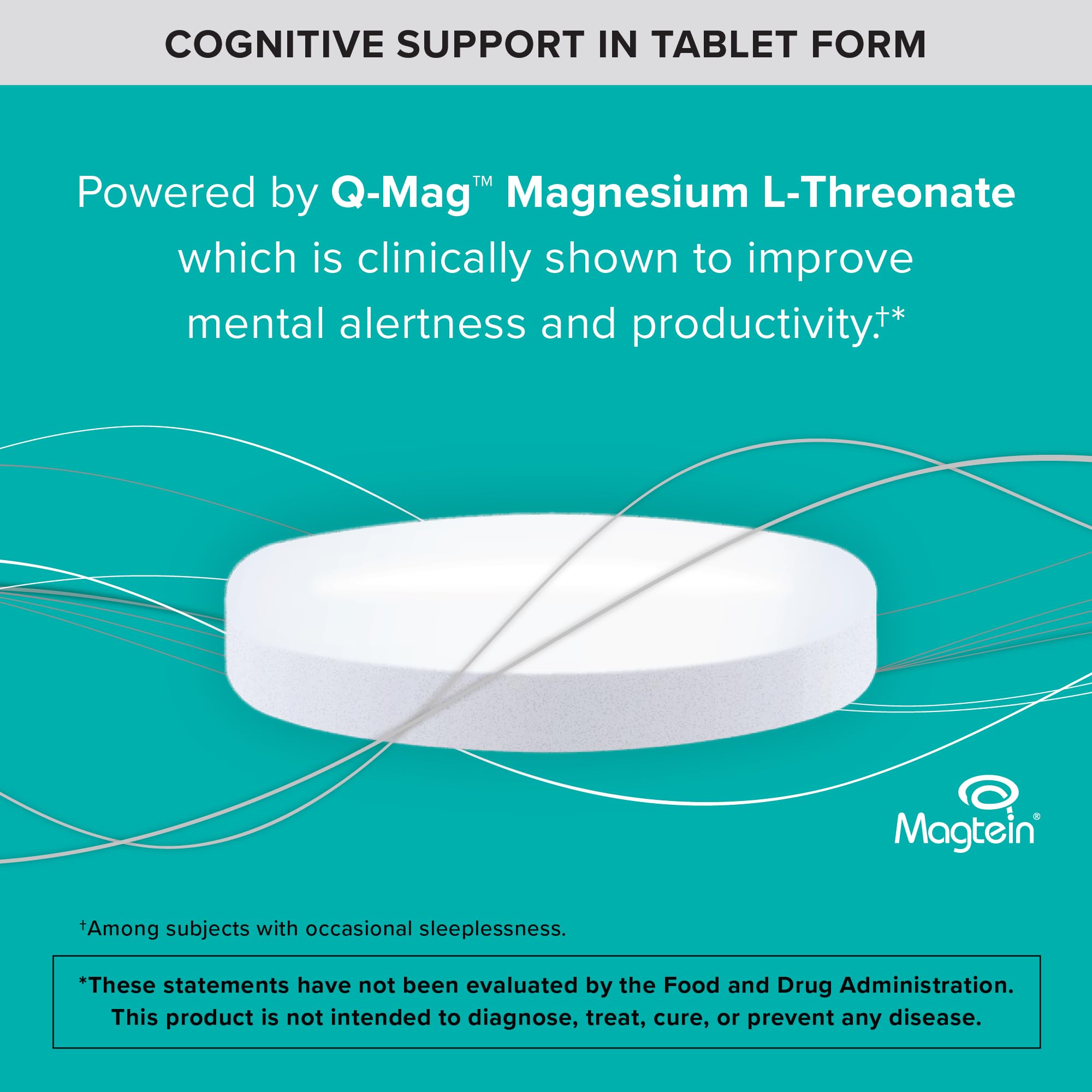 Qunol Q-Mag Magnesium L-Threonate Tablets, 2000mg of Magtein to Help Support Cognitive Performance, Improve Mental Alertness & Productivity, Supports Restful Sleep, High Absorption, 60 Count Qunol Au supplements