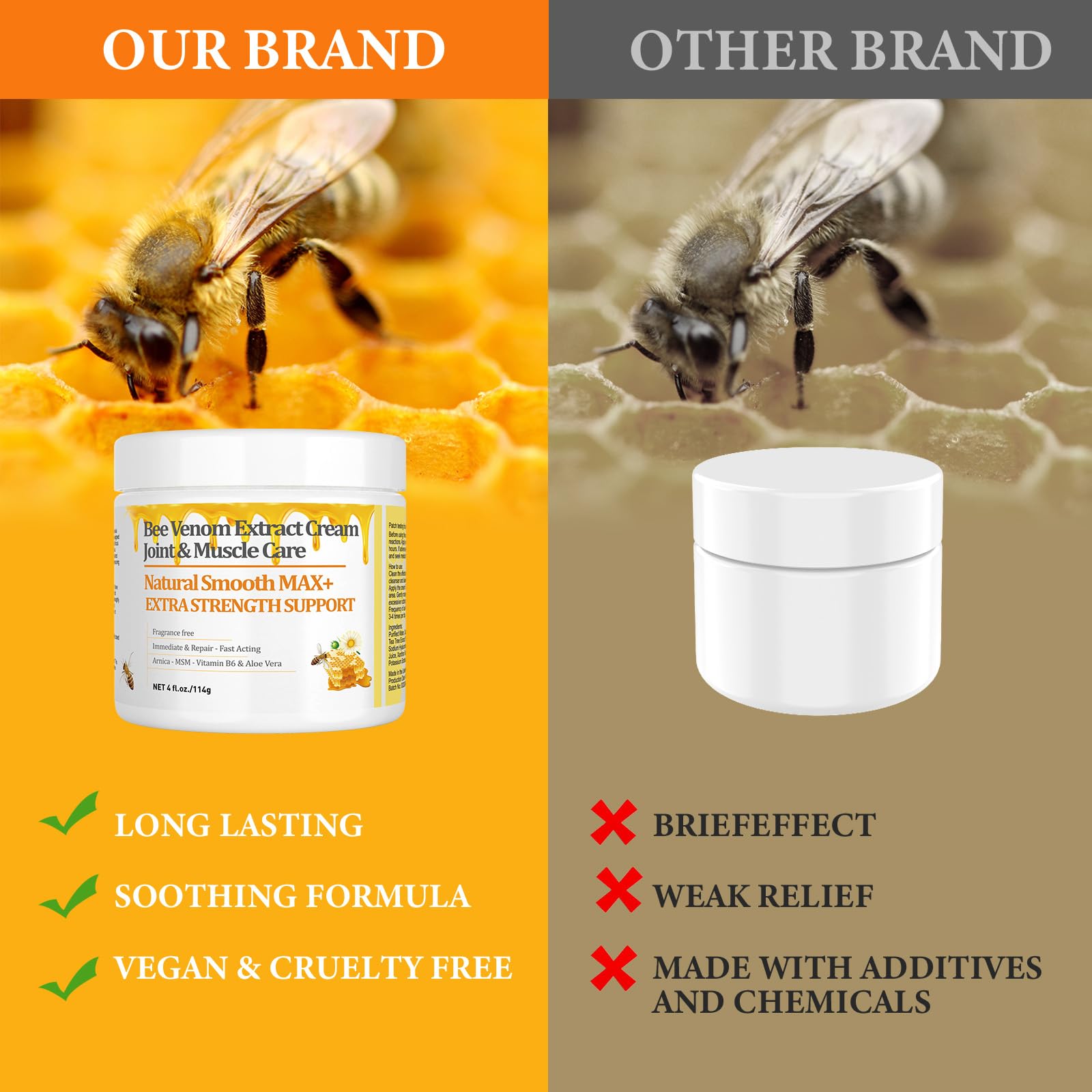 HIKCOSLLY New Zealand Bee Venom Cream, High Strength Recovery Muscle Joint Cream, Natural Organic, Soothe Back, Neck, Hands, Feet, Shoulder, Leg, Knee, Ankle Pain HIKCOSLLY Au supplements