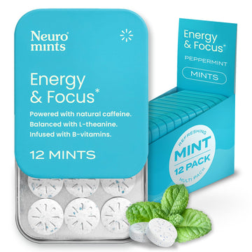 NeuroGum Energy Caffeine Mints (144 Pieces) - Sugar Free with L-theanine + Natural Caffeine + Vitamin B12 & B6 - Nootropic Energy & Focus Supplement for Women & Men - Keto & Vegan, Peppermint Flavor NeuroGum Au supplements