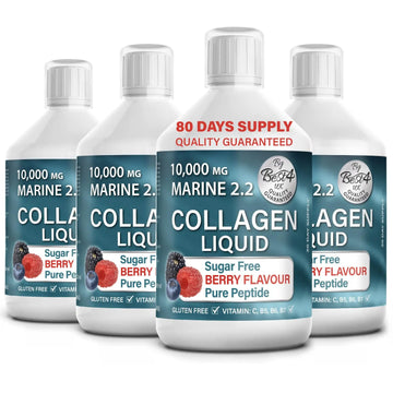 4 Pack Marine Collagen 2.2 Liquid 10000mg Sugar Free Ready to Drink Berry Flavour Best4Group Au supplements