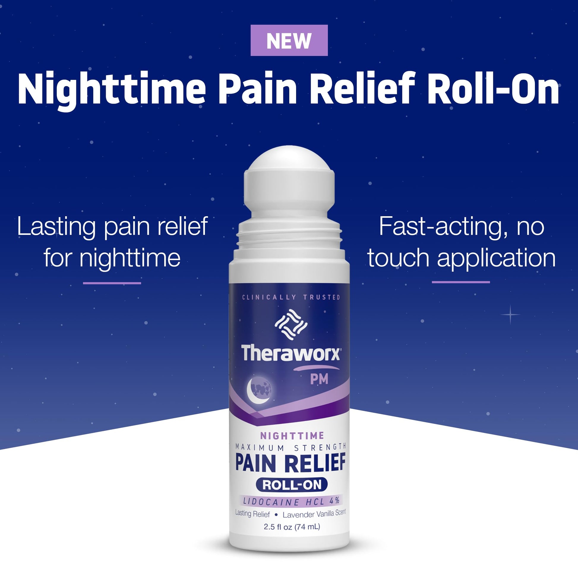 Theraworx Nighttime Maximum Strength Pain Relief Roll-on with Lidocaine – 2.5 oz - 2 Count Theraworx Au supplements