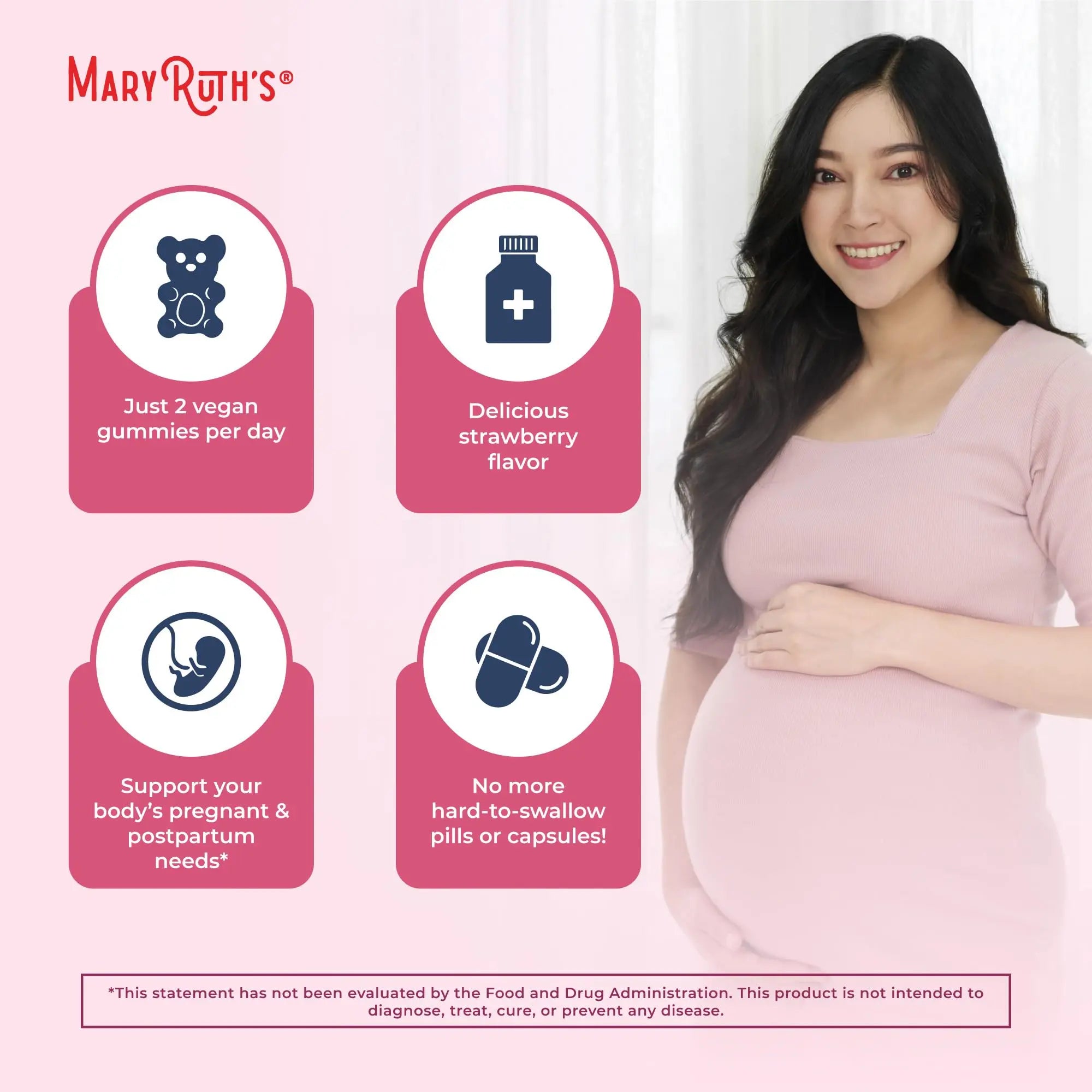 MaryRuth Organics Prenatal Vitamins for Women | USDA Organic Prenatal Gummies | Postnatal Vitamins for Women Breastfeeding | Methylfolate 800 mcg DFE | Iodine | Vegan | Non GMO | 30 Servings MARYRUTH'S Au supplements
