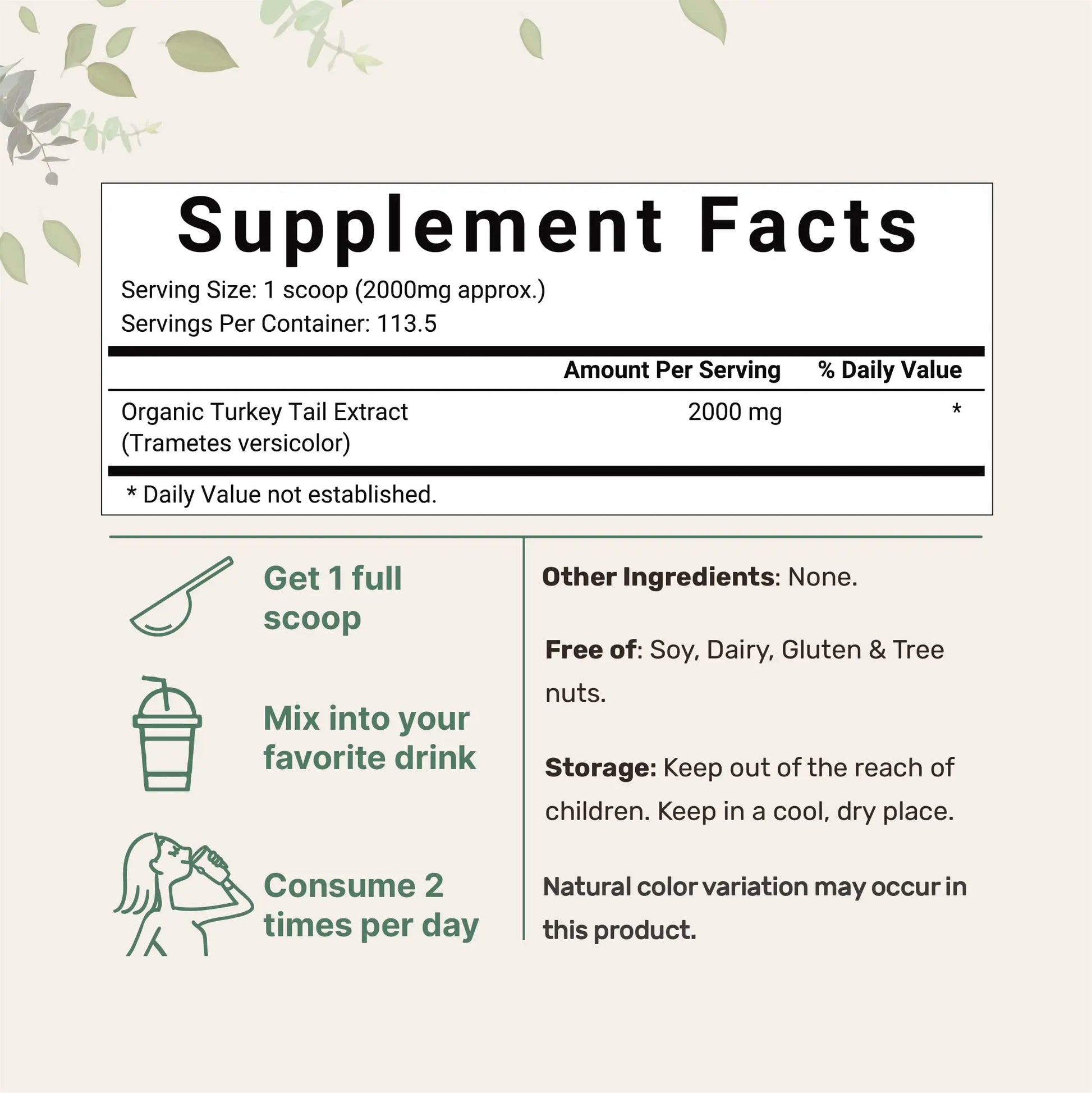 Organic Turkey Tail Mushroom Powder (50:1 Extract), 8 Ounce | Sustainably US Grown Micro Ingredients Au supplements