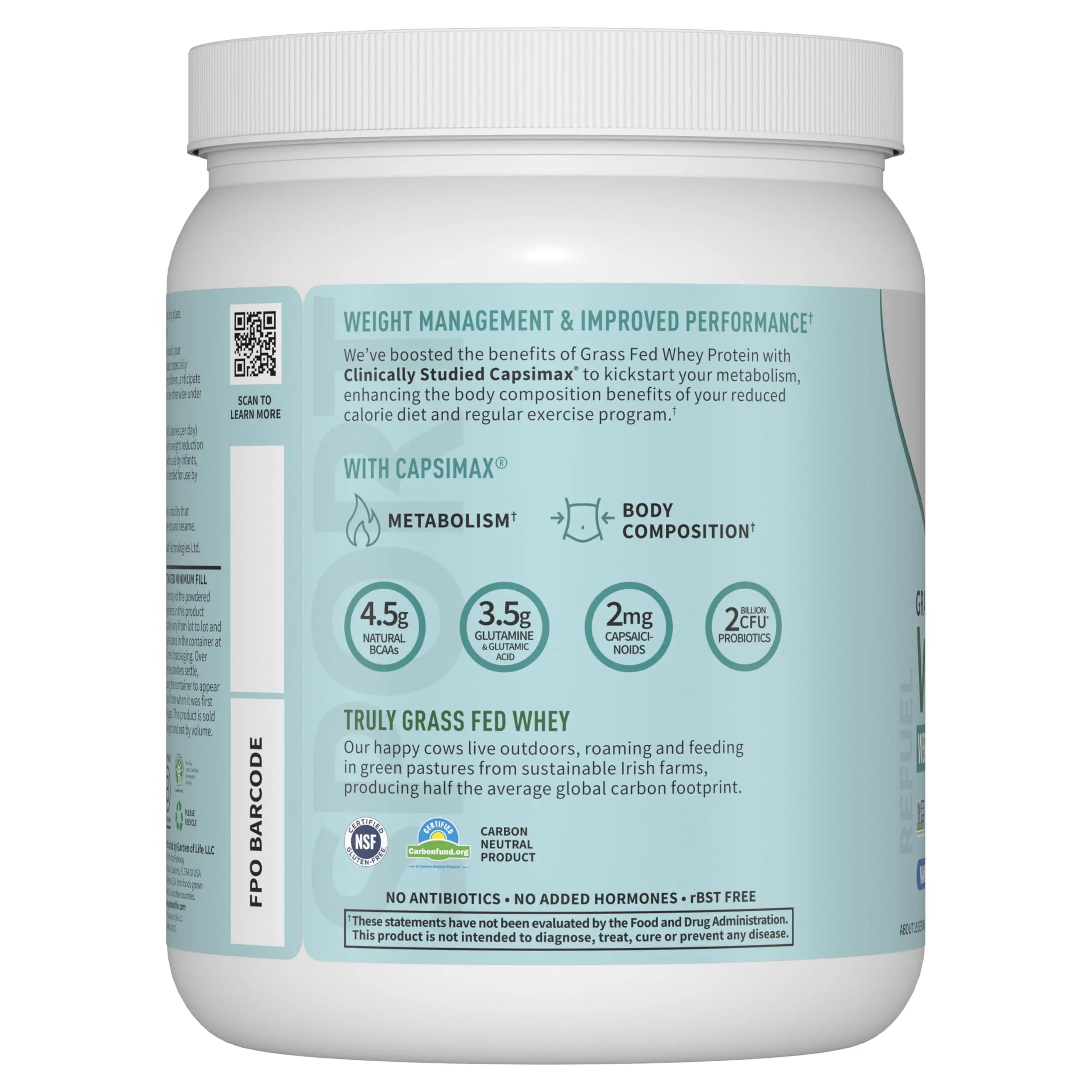 Garden of Life Sport Whey Plus Weight Management with Amino Energy - 20g of Grass Garden of Life Au supplements