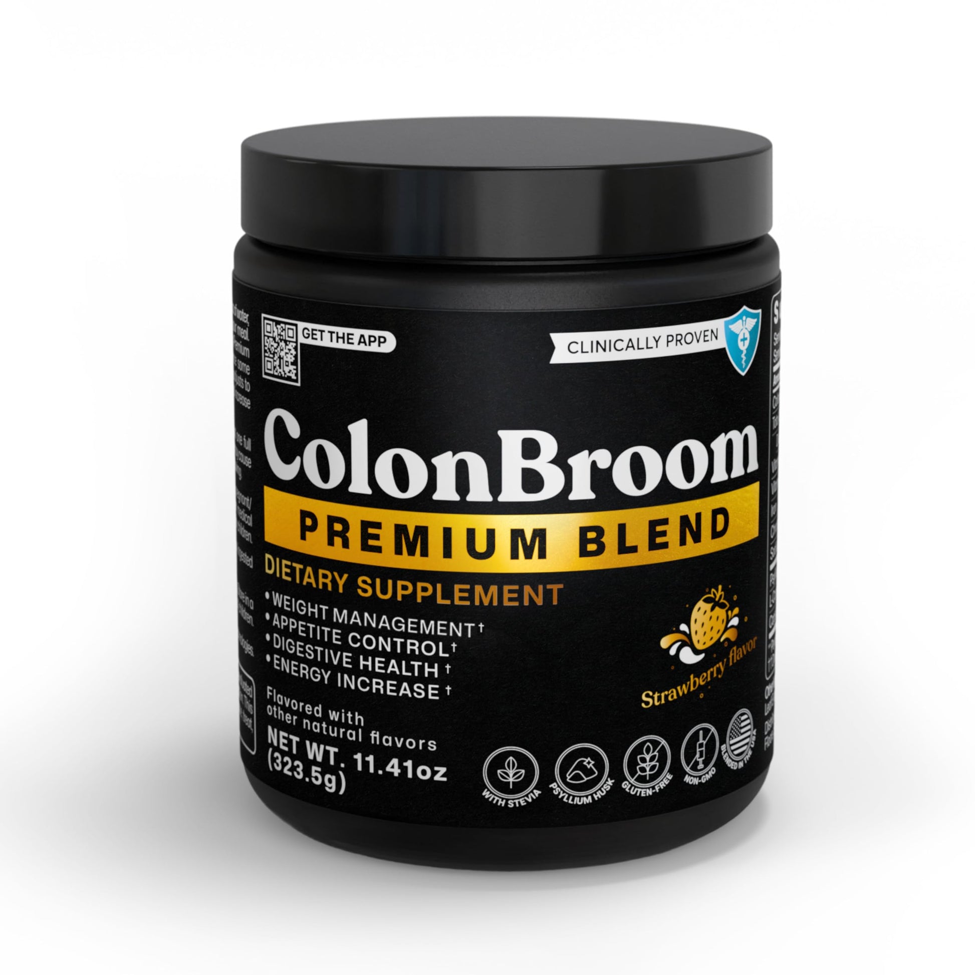 ColonBroom Premium Powder Supplement (Strawberry) - Colon Broom Psyllium Husk Fiber Powder Drink - Gluten Free, Non-GMO Colon Cleanse for Bloating Relief & Gut Health, 50 Servings ColonBroom Au supplements
