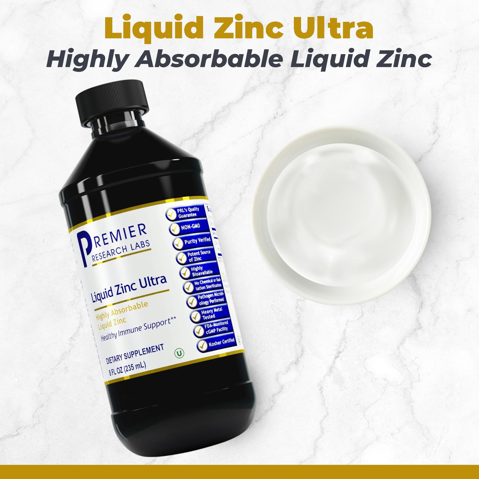 Premier Research Labs Liquid Zinc Ultra Supplement - for Immune Support & Well-Being for Adults & Kids - Highly Absorbable Drops - Used for Rapid Analysis of Zinc Status - 8 fl oz Premier Research Labs Au supplements