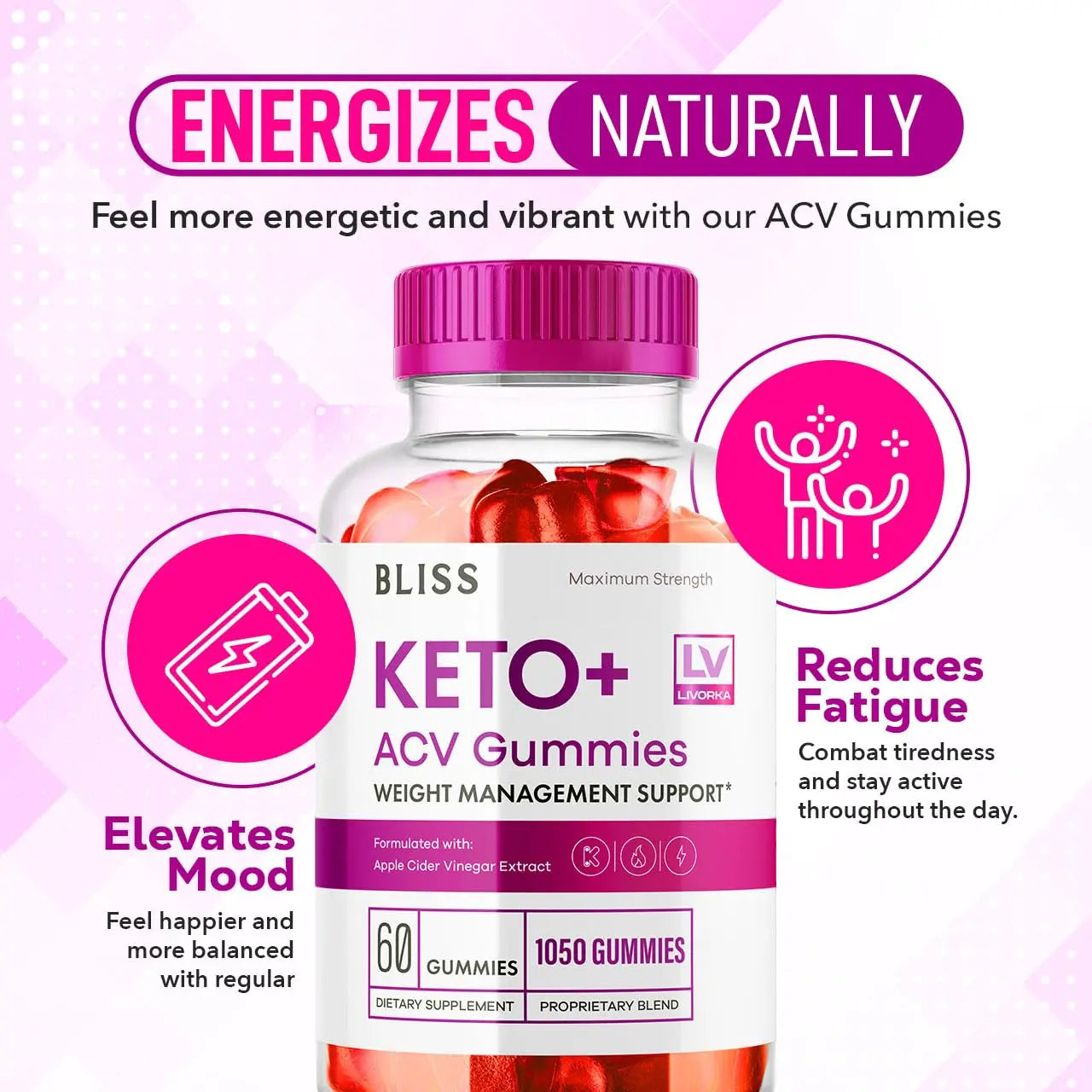 5 Pack - Bliss Keto ACV Gummies Advanced Weight Loss, Bliss ACV Active Gummies LIVORKA Au supplements