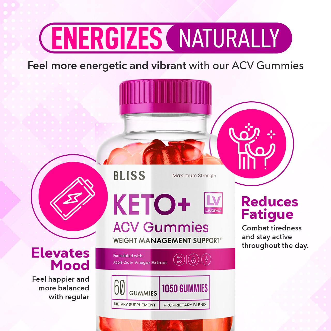 5 Pack - Bliss Keto ACV Gummies Advanced Weight Loss, Bliss ACV Active Gummies LIVORKA Au supplements