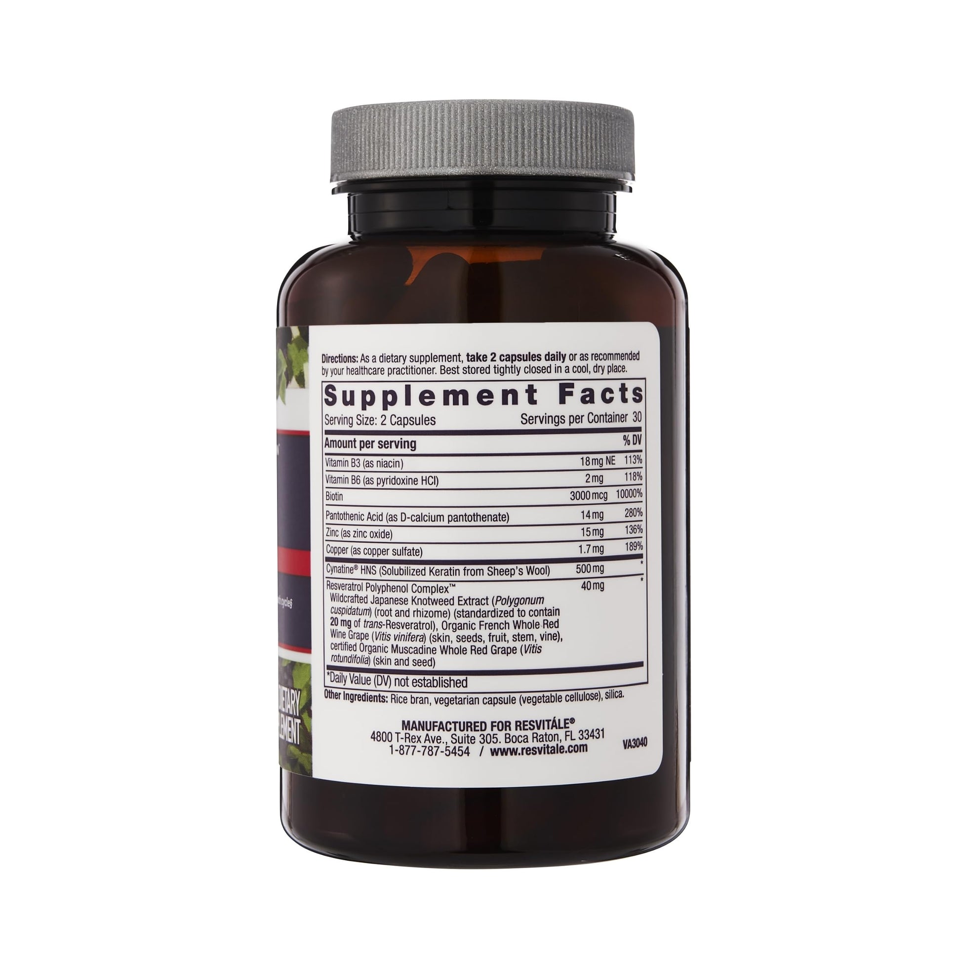 ResVitále Keratin Hair Enhance - Keratin Supplement for Hair Growth - 60 Capsules ResVitale Au supplements