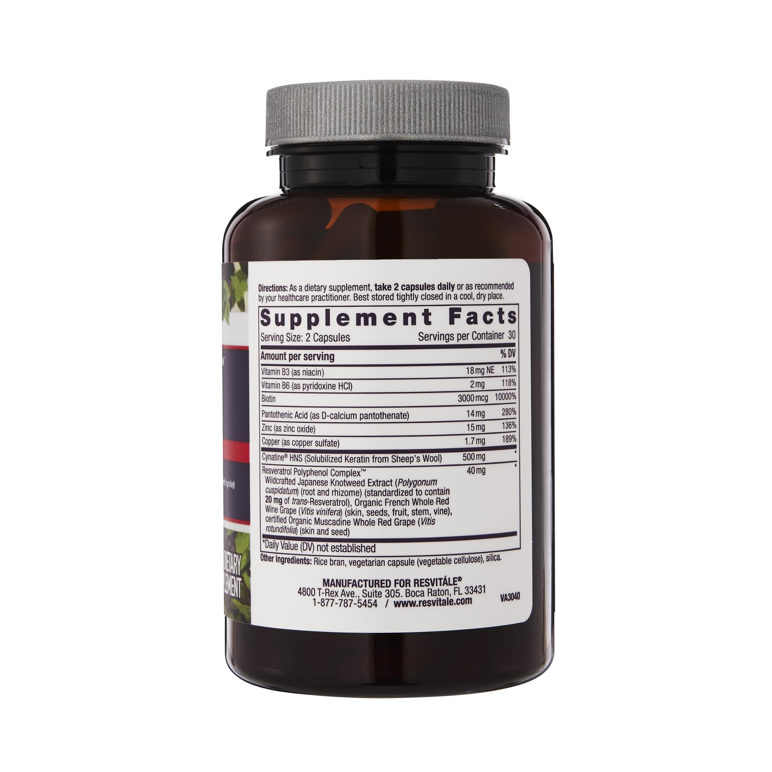 ResVitále Keratin Hair Enhance - Keratin Supplement for Hair Growth - 60 Capsules ResVitale Au supplements