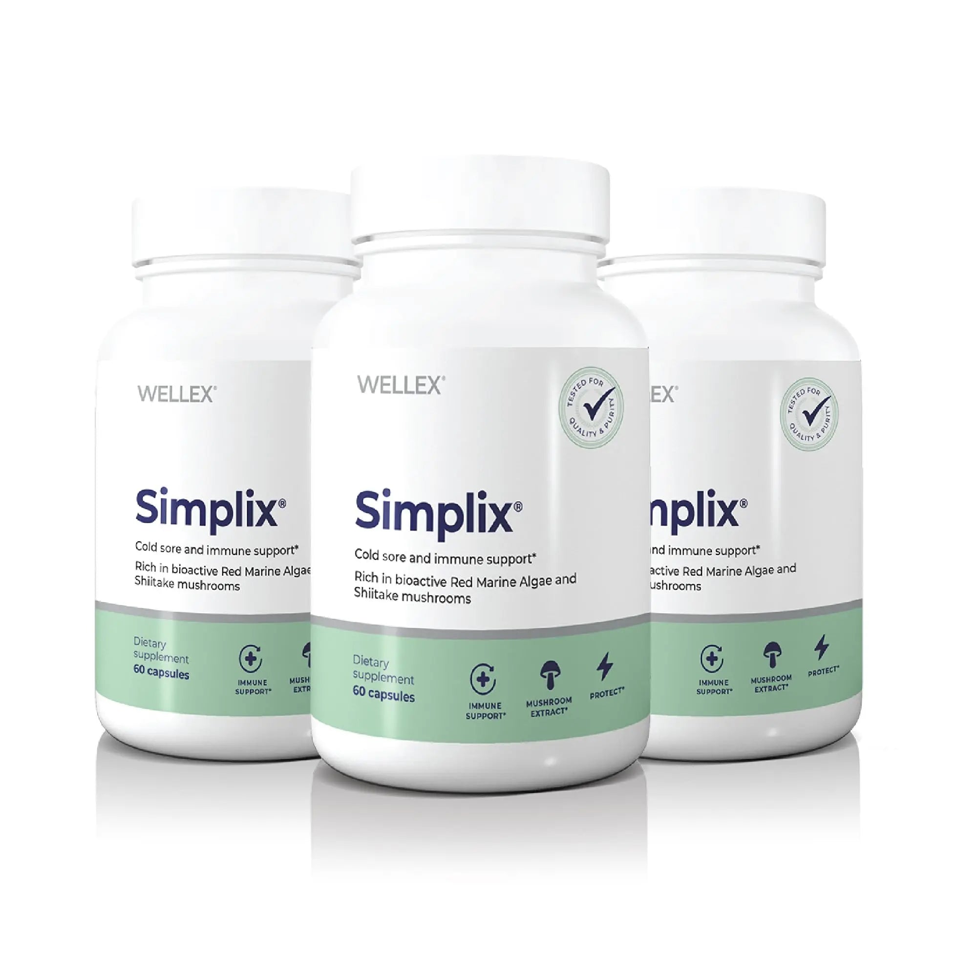 Simplix | Natural Supplement to Strengthen The Immune System | Respond to Outbreaks | Source of Highly Researched Mushroom & Seaweed Polysaccharides 60 Veggie Capsules (3 Pack) (180 Count) Papillex Au supplements