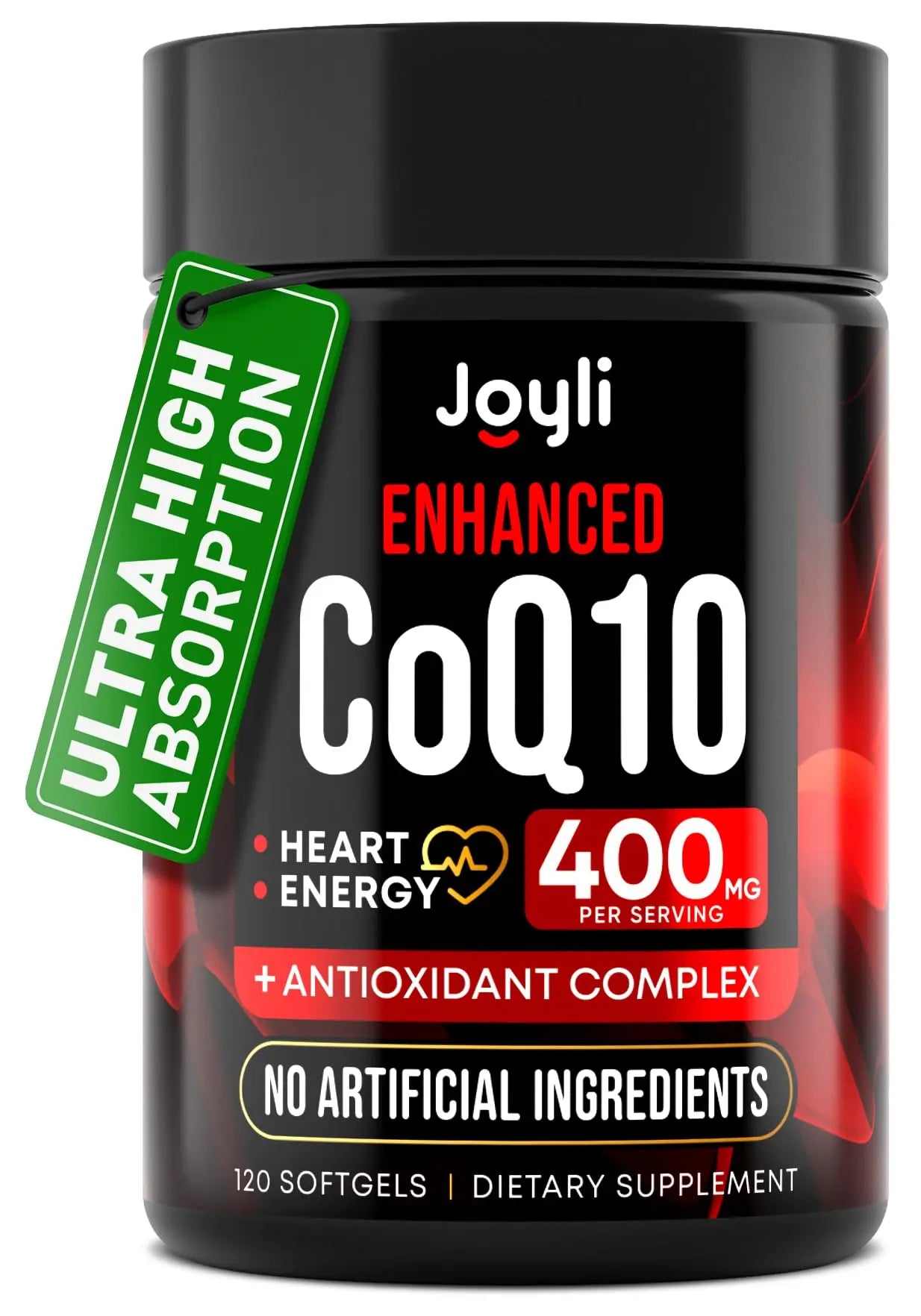 CoQ10 400mg Softgels - High Absorption Co Q10, 400mg Softgels for Heart Health & Energy Production - Enhanced Co Q 10 Supplement with Antioxidants and Flaxseed Oil - CoQ10 400 mg per Serving JOYLI Nutrition Au supplements