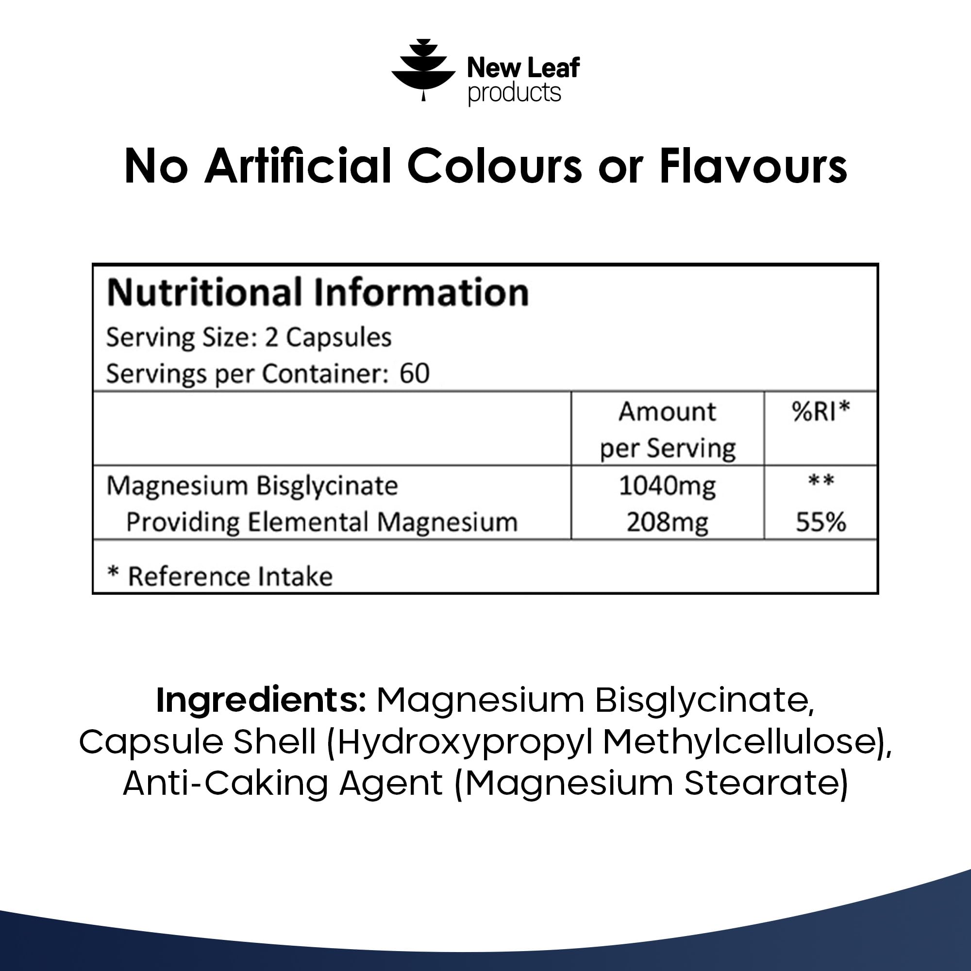 Magnesium Glycinate Supplements - 1040mg of Magnesium - 120 High Strength Capsules NEW LEAF PRODUCTS Au supplements