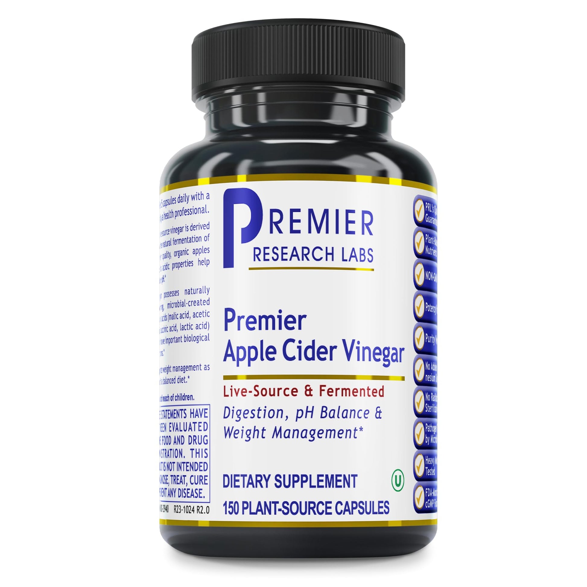 Premier Research Labs Apple Cider Vinegar Capsules - ACV Capsules, Apple Cider Vinegar Pills, Supplement for Digestion, pH Balance, Microbiome Health for Women and Men - 150 Vegetarian Capsules Premier Research Labs Au supplements