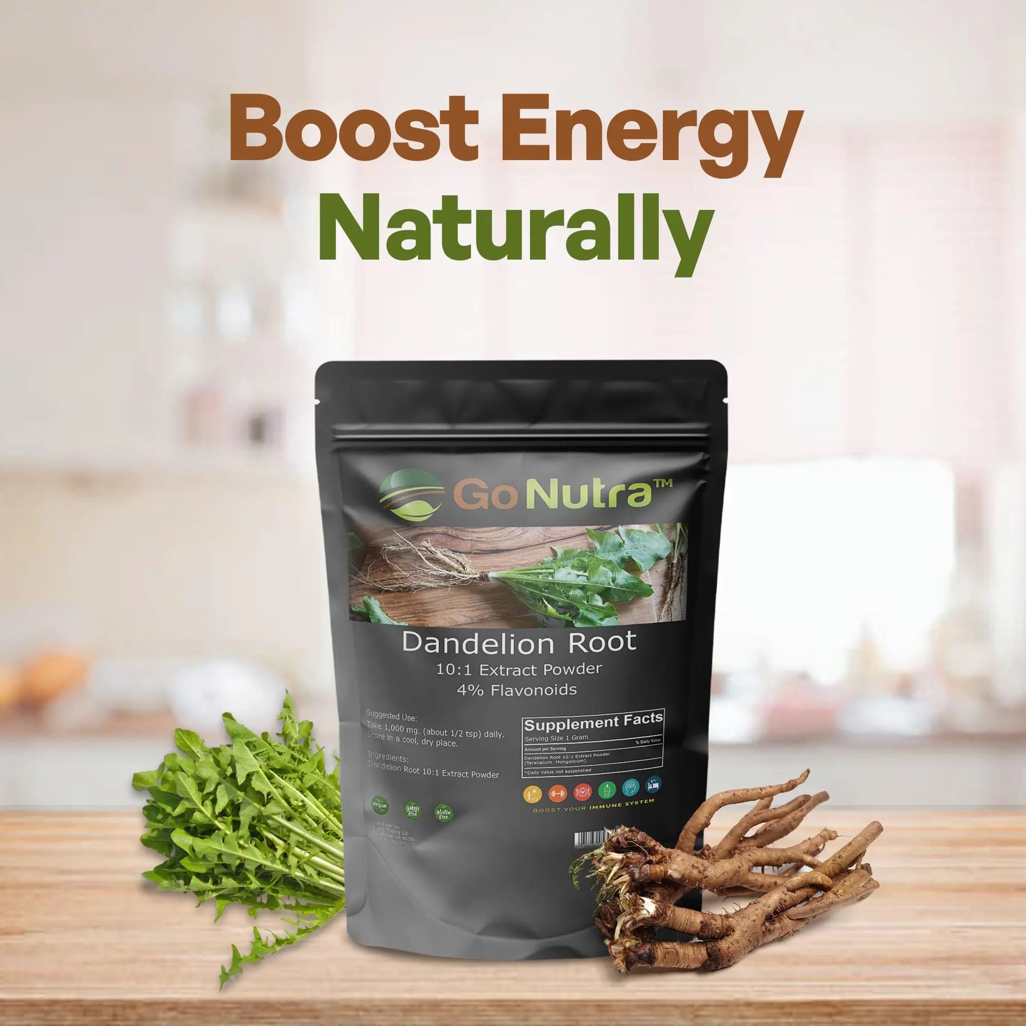 Go Nutra - Dandelion Root Powder, Potent 10:1 Dandelion Root Extract with 4% Flavonoids Go Nutra Au supplements