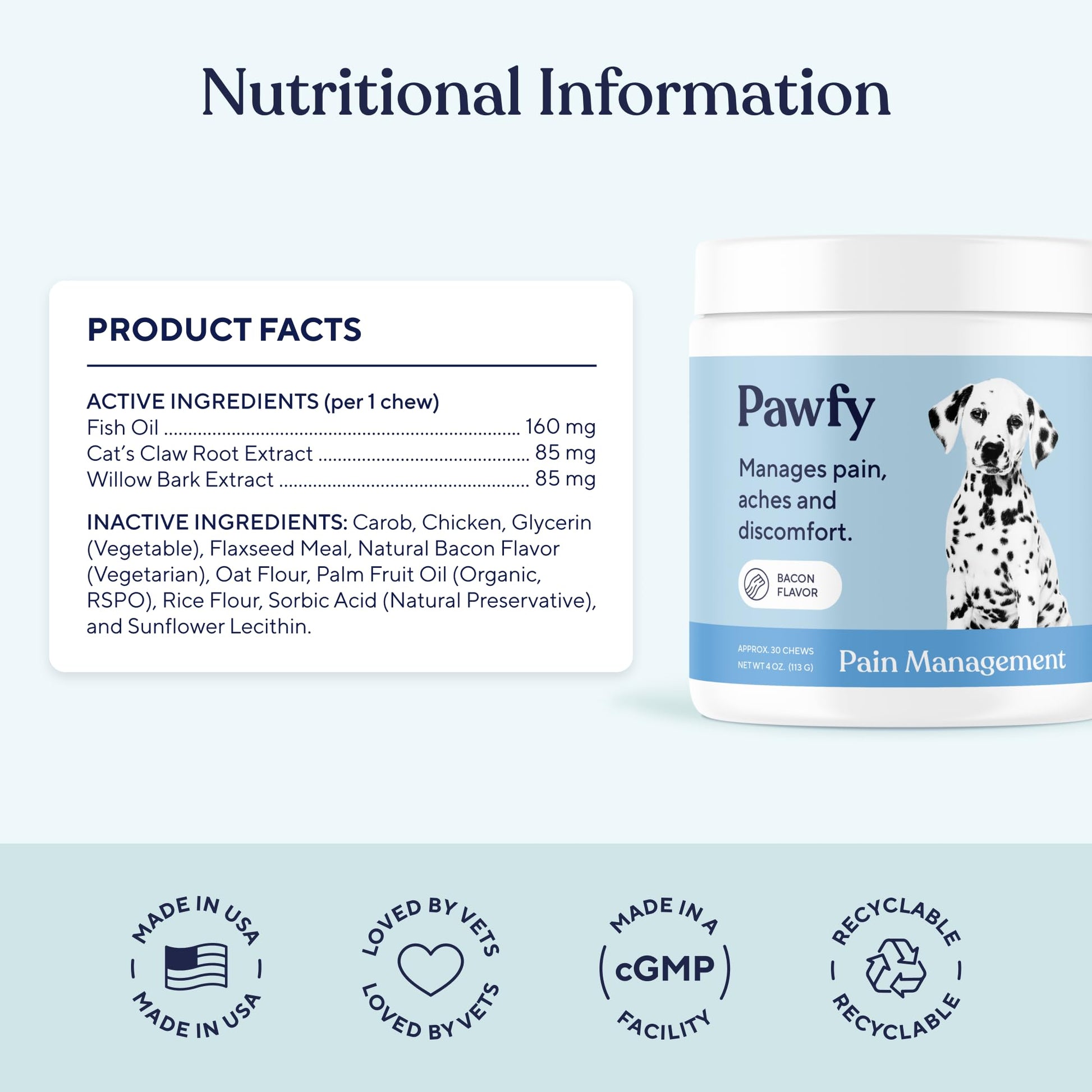 Pawfy Advanced Pain Management - Essential Vitamins & Supplements with Omega 3 |Joint Supplement for Dogs - Supports Hip & Joint Health for Small, Medium, Large Breeds | 30 Fast-Acting Chews Pawfy Au supplements