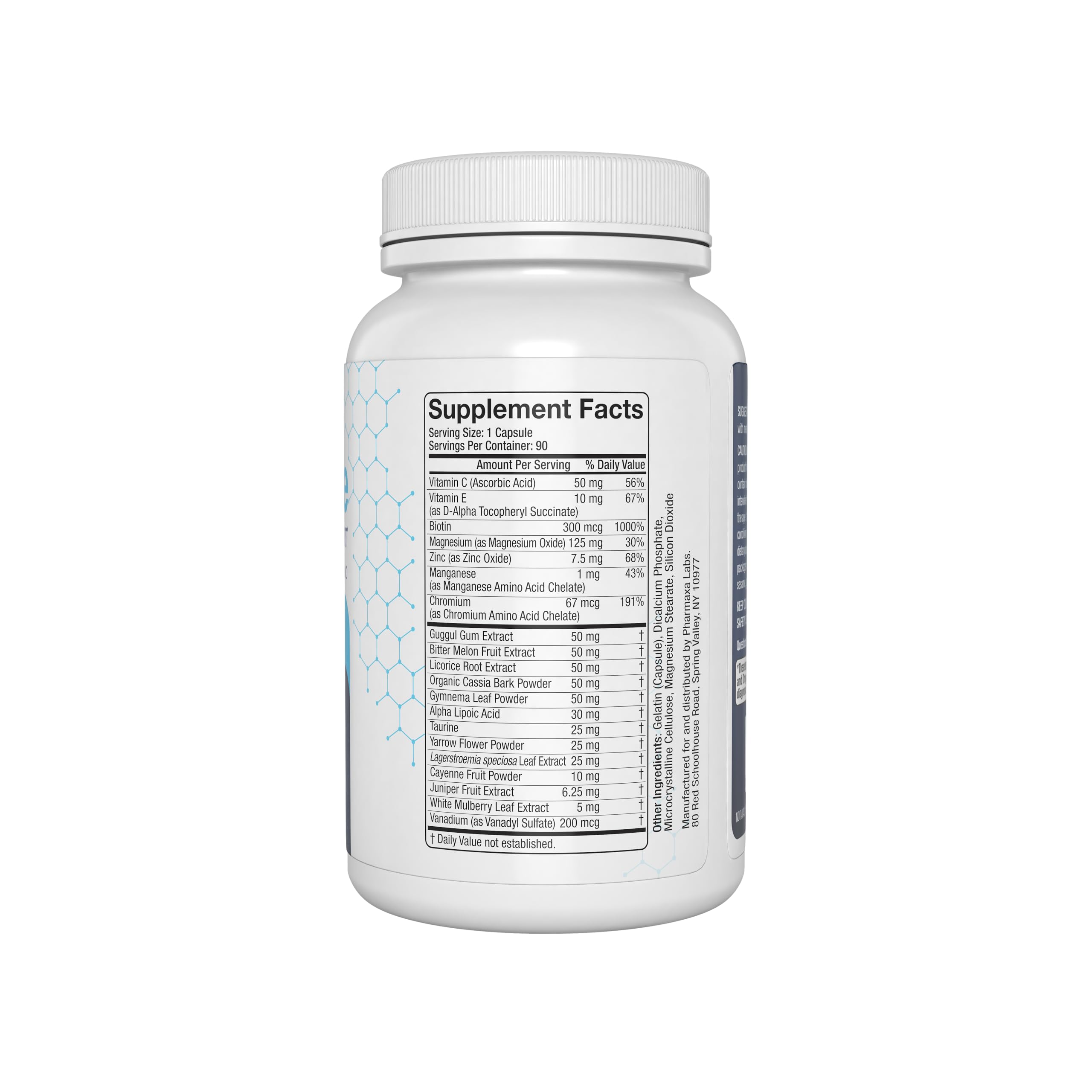 Gluctose Blood Health Support Supplement - Advanced Formula for Men & Women - Chromium, Magnesium, Alpha Lipoic Acid, Bitter Melon, Gymnema - 90 Day Supply / 90 Capsules Pharmaxin Labs Au supplements