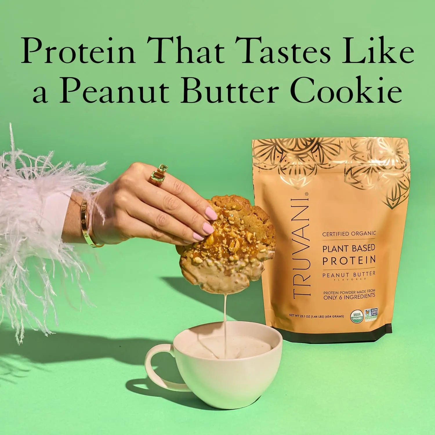 Truvani Organic Vegan Protein Powder Peanut Butter - 20g of Plant Based Protein, Powder Truvani Au supplements