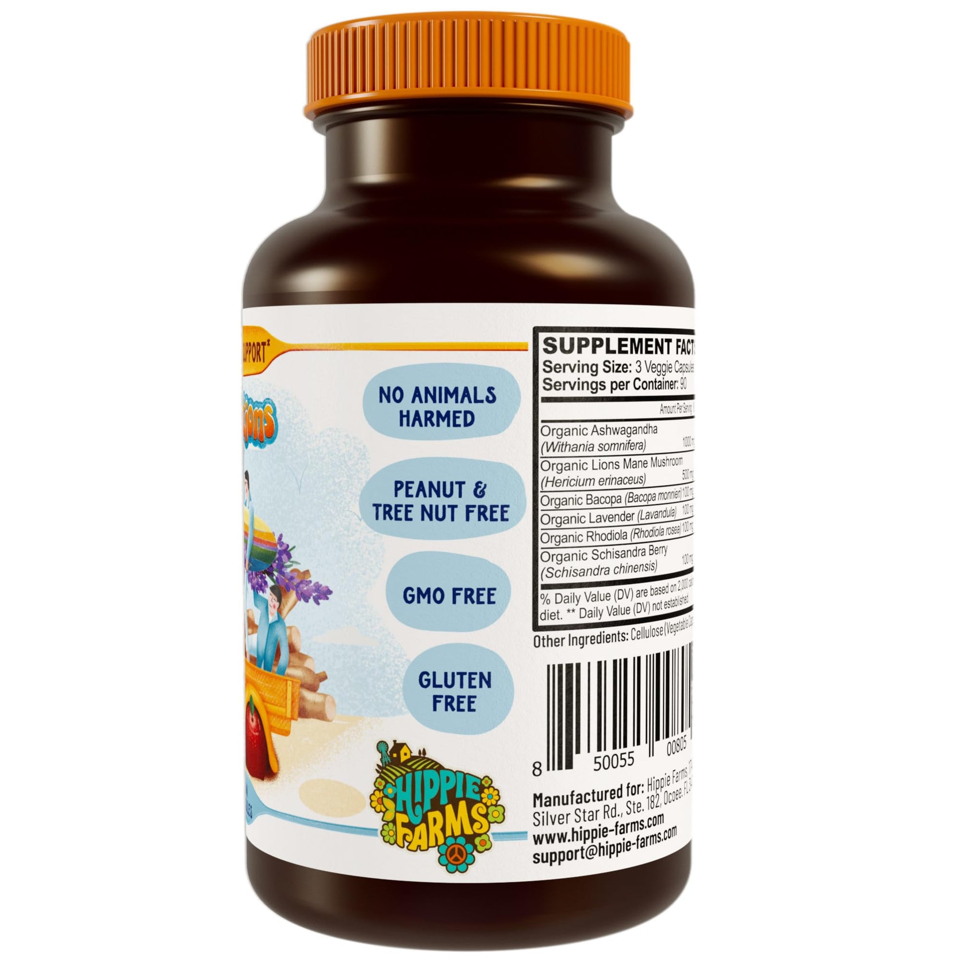 Hippie Farms Stress, Mood, Energy Support - Ashwagandha Root, Lion's Mane & More - Good Vibrations Blend Hippie Farms Au supplements