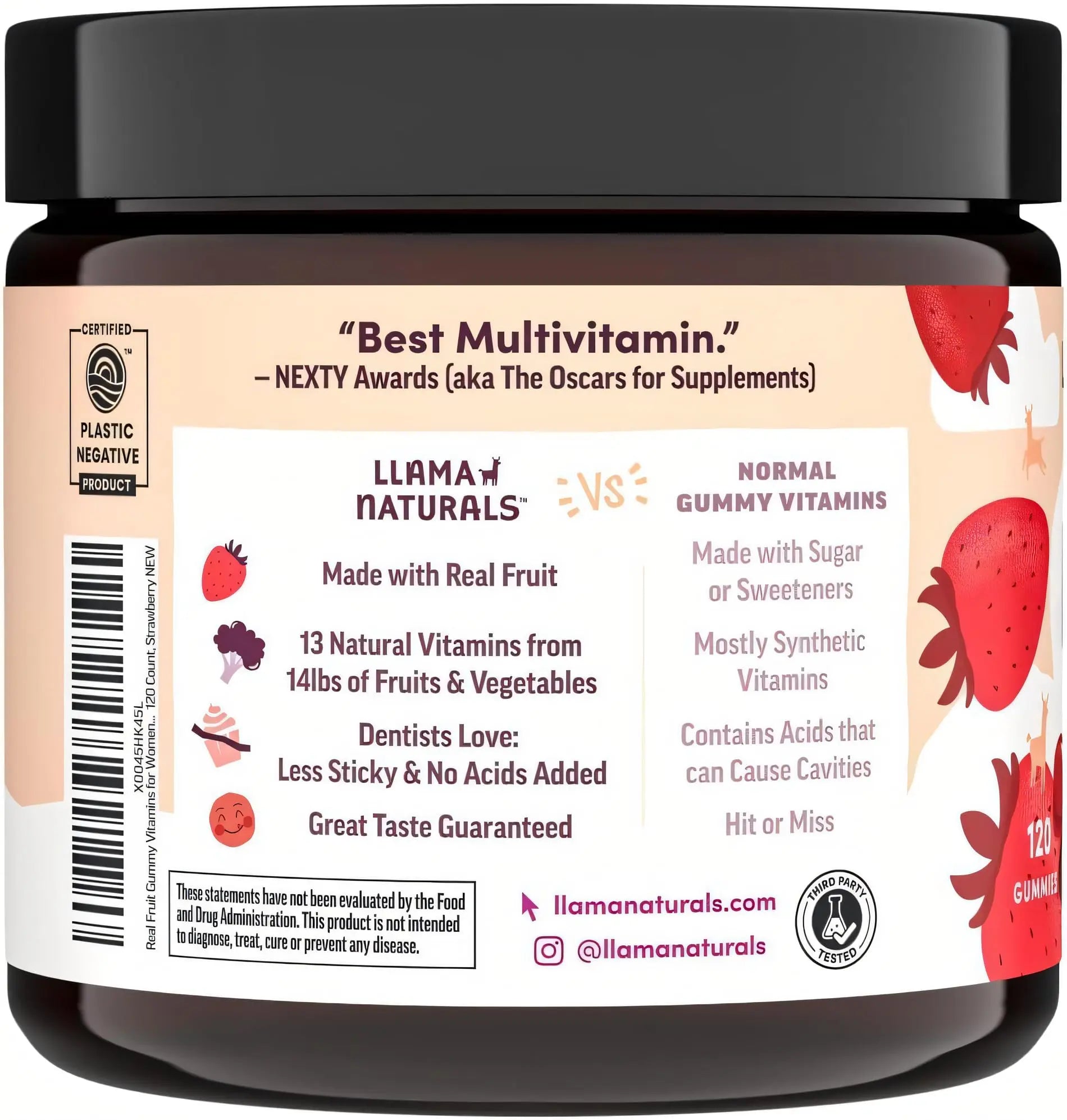 Llama Naturals Multivitamin for Women, Vegan, Organic Gummies with Vitamin D, C and K, Women's Real Fruit Gummy Vitamins Llama Naturals Au supplements