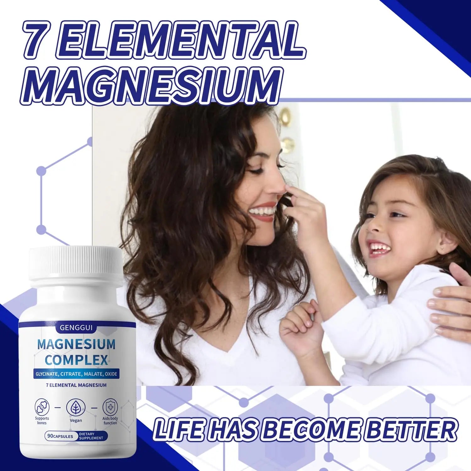 Magnesium Complex 1000mg with 8 Types - Glycinate, Citrate, Malate - Supports Muscle Relaxation, Bone Health, Energy Production & Sleep - High Absorption, Non-GMO, Vegan Capsules, 90 Count (001) ZYGCDZ Au supplements