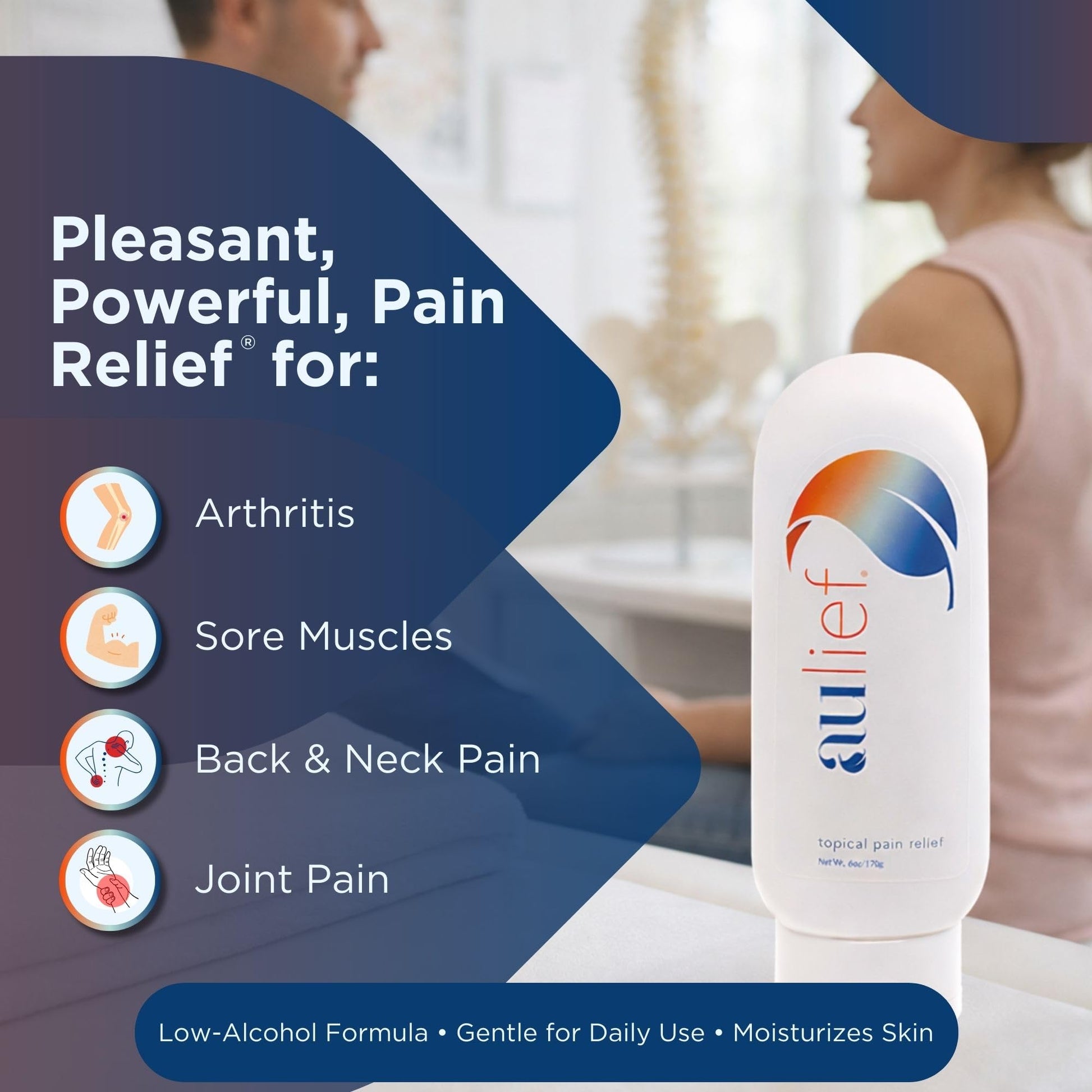 China-Gel Aulief Pain Relief Cream Arthritis & Muscle Rub for Sore Muscles & Joint Pain, Neck, Knee & Back Aches, Premium Mint Green Topical Gel, 6 oz Tottle China-Gel Au supplements