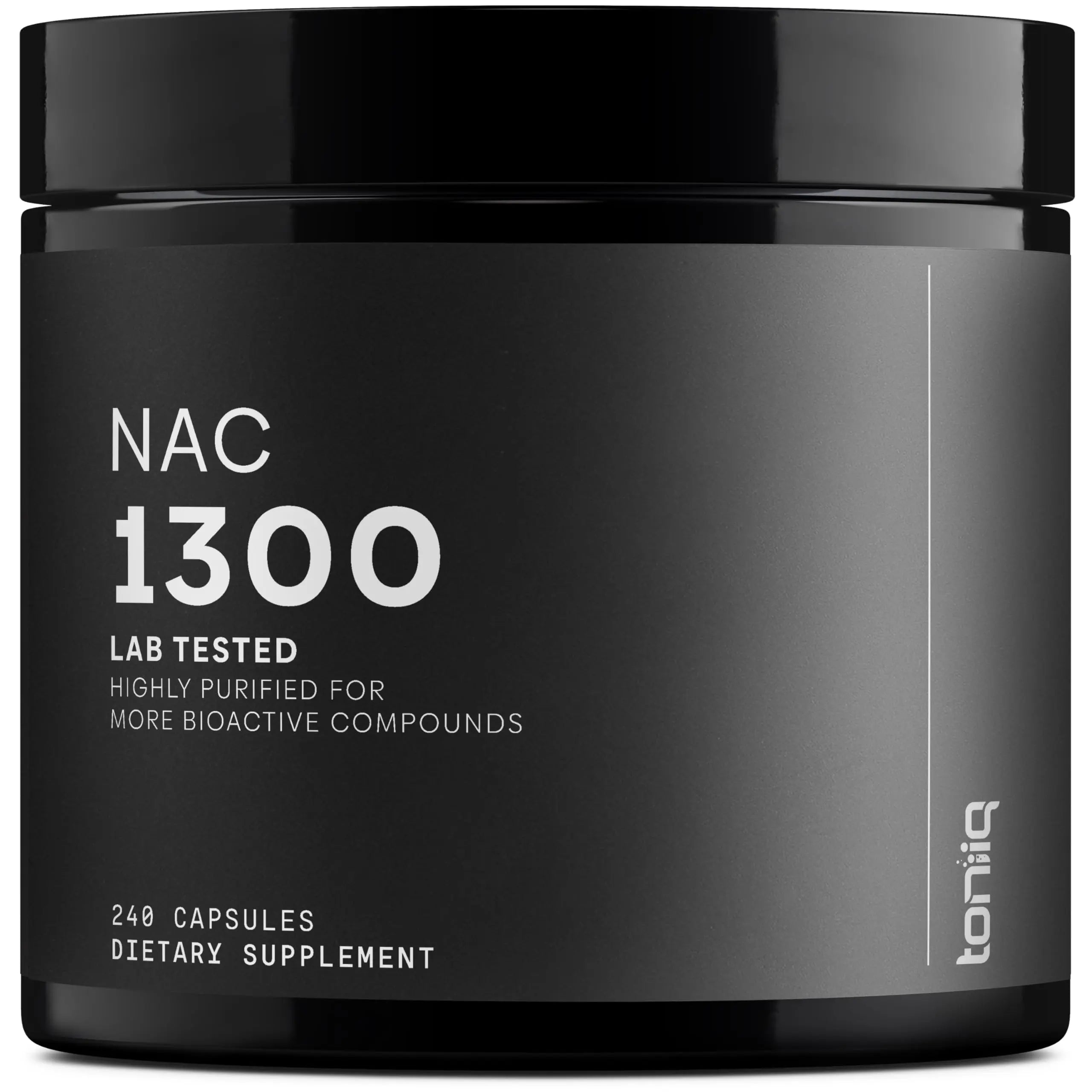 Toniiq 1300mg NAC - 4 Month Supply - Min. 98%+ Tested Purity - Ultra High Strength Bioavailable NAC Cysteine Supplement - 240 Vegetarian N Acetyl Cysteine Toniiq Au supplements