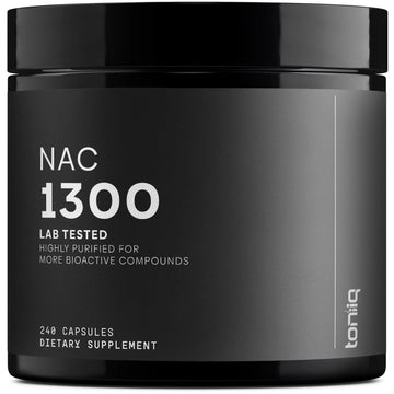 Toniiq 1300mg NAC - 4 Month Supply - Min. 98%+ Tested Purity - Ultra High Strength Bioavailable NAC Cysteine Supplement - 240 Vegetarian N Acetyl Cysteine Toniiq Au supplements