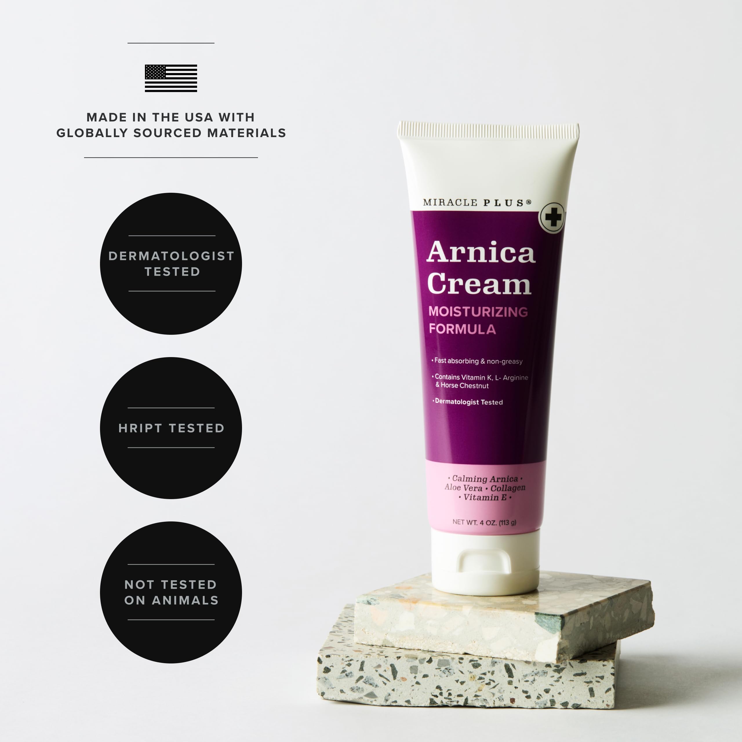 Miracle Plus Arnica Cream Extra Strength Bruise Relief Lotion For Bruising And Swelling On Skin | Arnica Gel, Vitamin K Cream, Skin Care | Moisturizing Bruise Formula With Horse Chestnut, 2-Pack Miracle Plus Au supplements