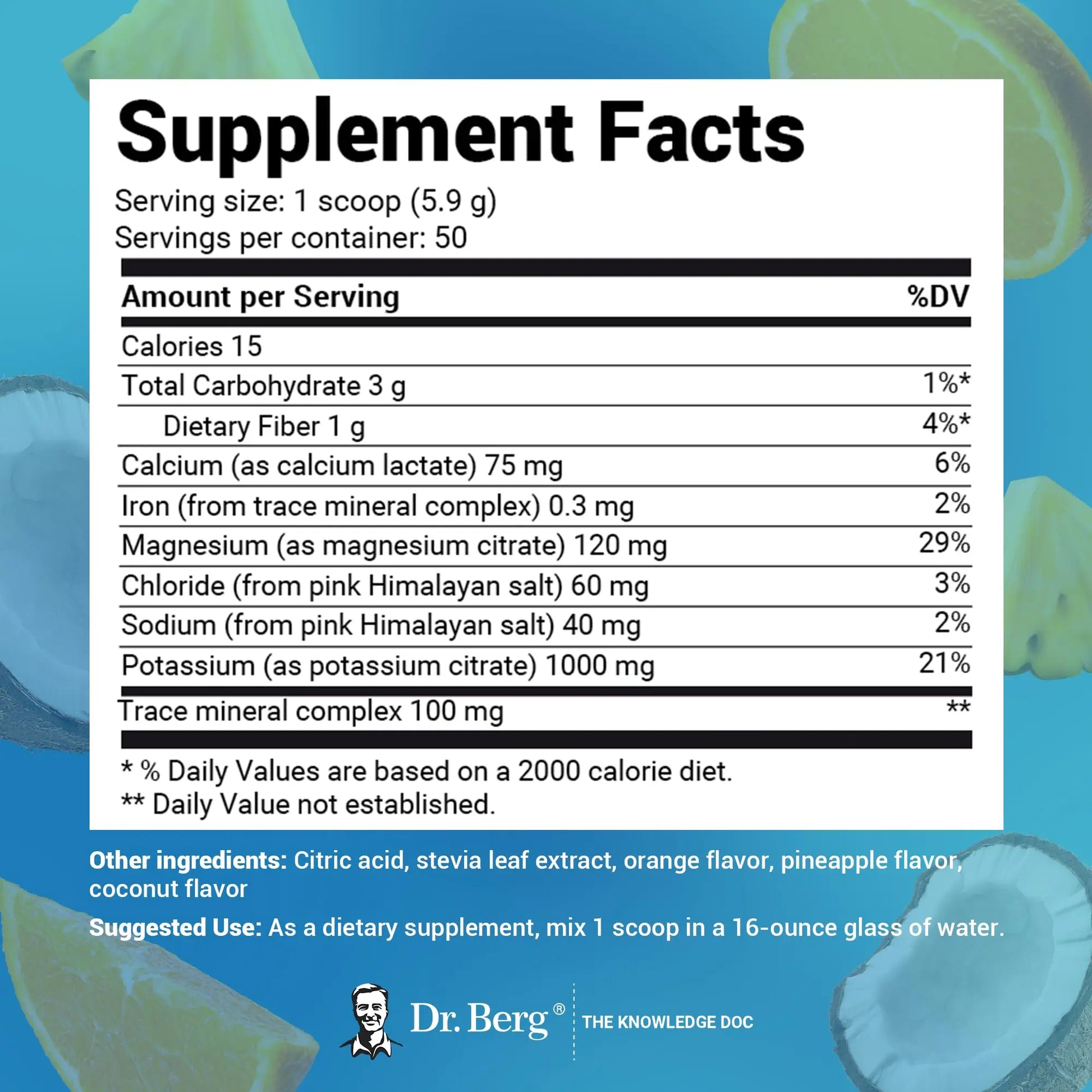 Dr. Berg Hydration Keto Electrolyte Powder - Enhanced w/ 1,000mg of Potassium Dr. Berg Nutritionals Au supplements