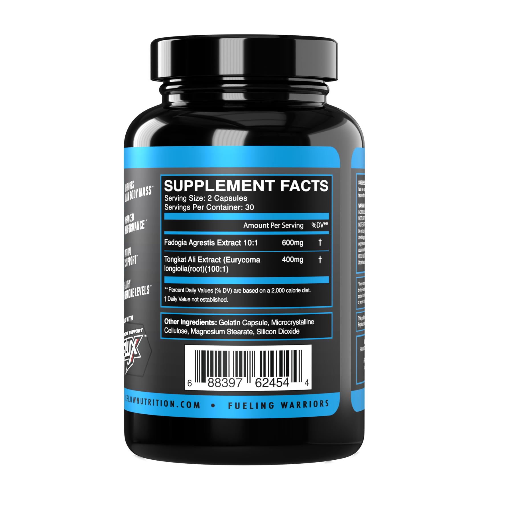 eFlow Nutrition Fadogia Agrestis + Tongkat Ali - [2-in-1] Natural Performance Supplement for Health and Wellness - Hormone, Energy, & Mood Support - Extract Powder (60 Capsules) eFlow Nutrition Au supplements