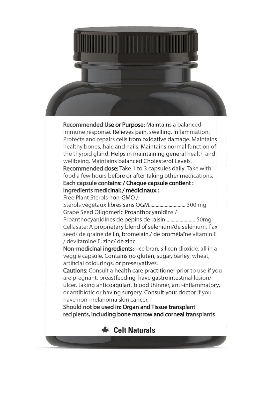 Celt Immunocare 60 v-caps - Potent Seasonal Allergy Blend - Adult Immunity Support - Cholesterol Modulator - Plant Sterols Ultra Strength - 7 Key Immunity Enhancing Ingredients Celt Immuno-Care Au supplements