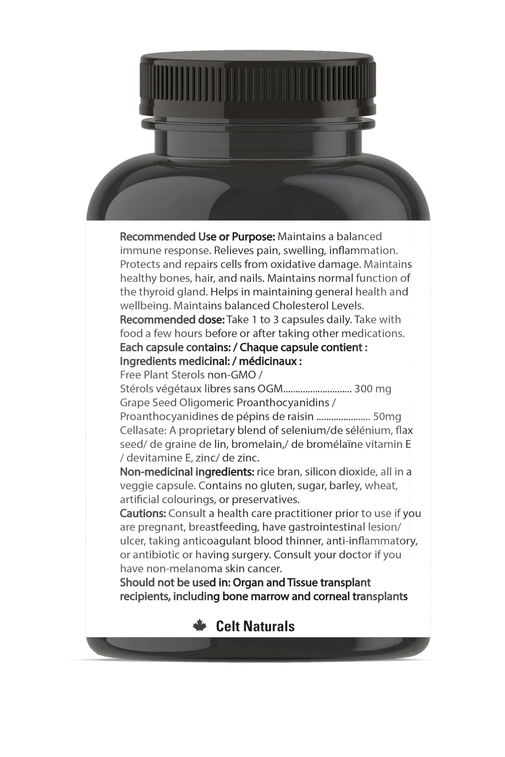 Celt Immunocare 60 v-caps - Potent Seasonal Allergy Blend - Adult Immunity Support - Cholesterol Modulator - Plant Sterols Ultra Strength - 7 Key Immunity Enhancing Ingredients Celt Immuno-Care Au supplements