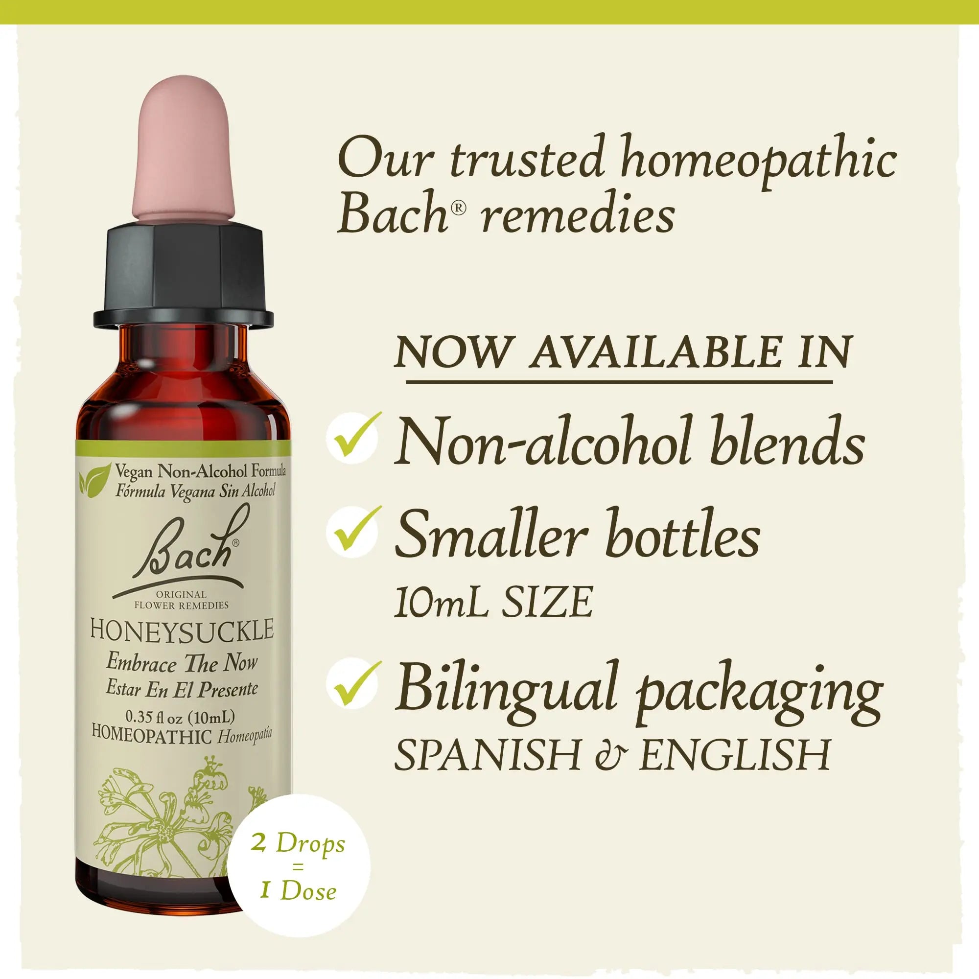 Bach Original Flower Remedies, Honeysuckle for Embracing The Now (Non-Alcohol Formula) Bach Au supplements