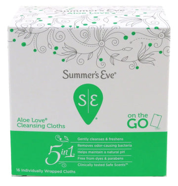 Summers Eve Cleansing Cloths 16 Count Aloe Love (3 Pack) Summer's Eve Au supplements