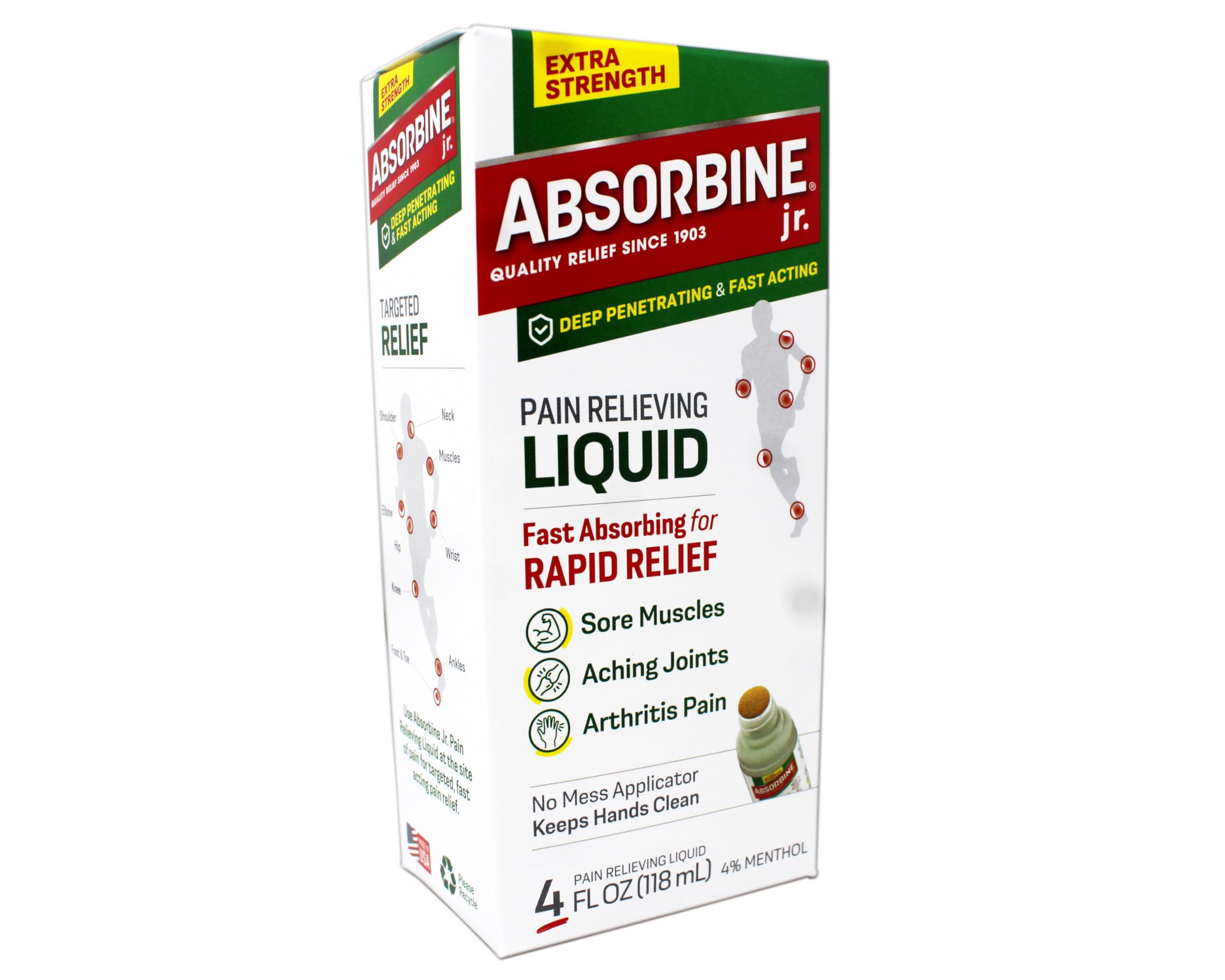 Absorbine Plus Pain Relieving Liquid - 4 oz, Pack of 6. ABSORBINE JR. Au supplements