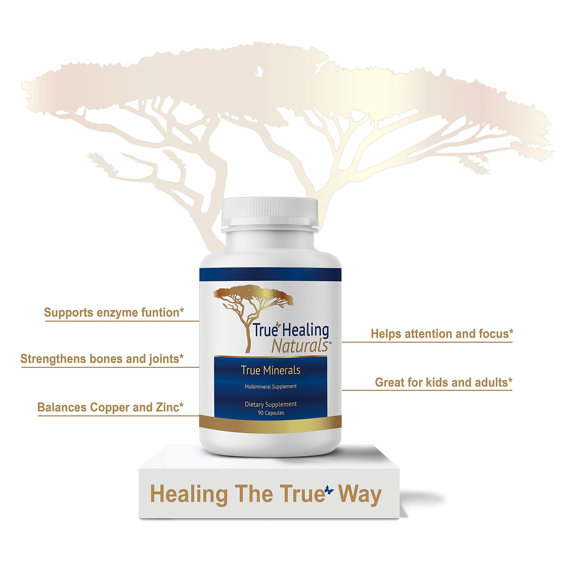 True Healing Naturals - True Minerals Supplement, Promotes Gut & Heart Health, 90 Vegetarian Capsules True Healing Naturals Au supplements