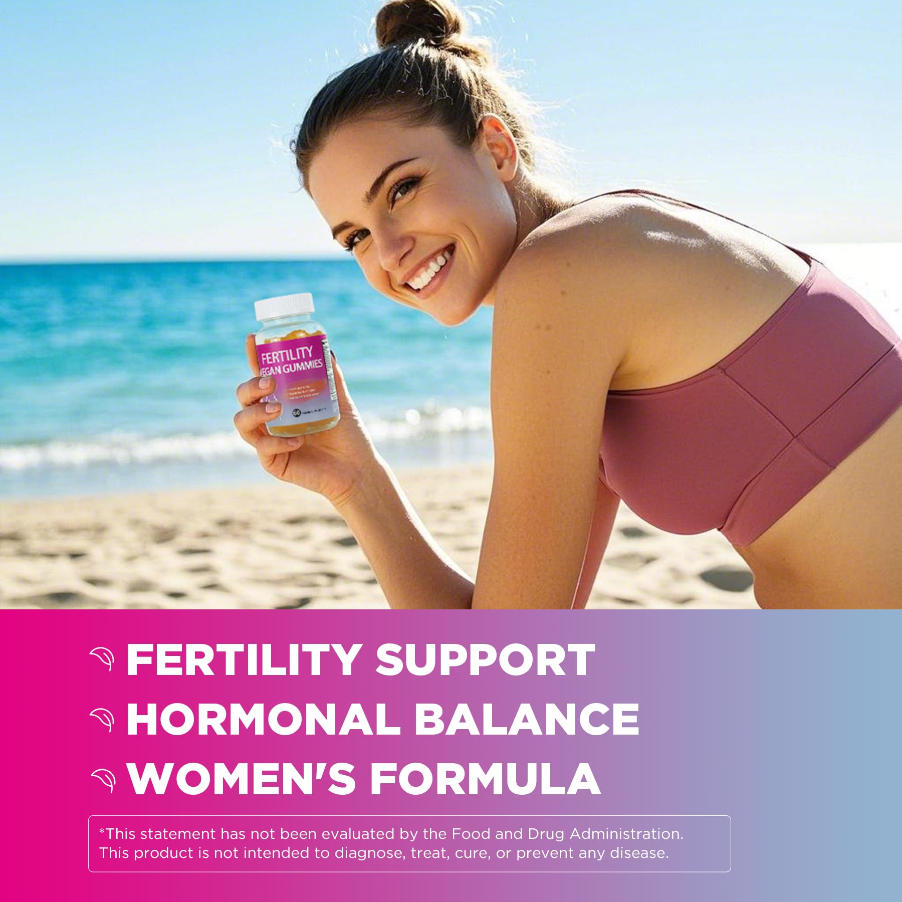 Fertility Gummies for Women to Get Pregnant Fast, Folic Acid Conception Gummies to Boost Fertility for Her, 60 Count Fertility Vitamin Gummy Support Hormone Balance, Ovulation & Period Cycle Aromlife Au supplements