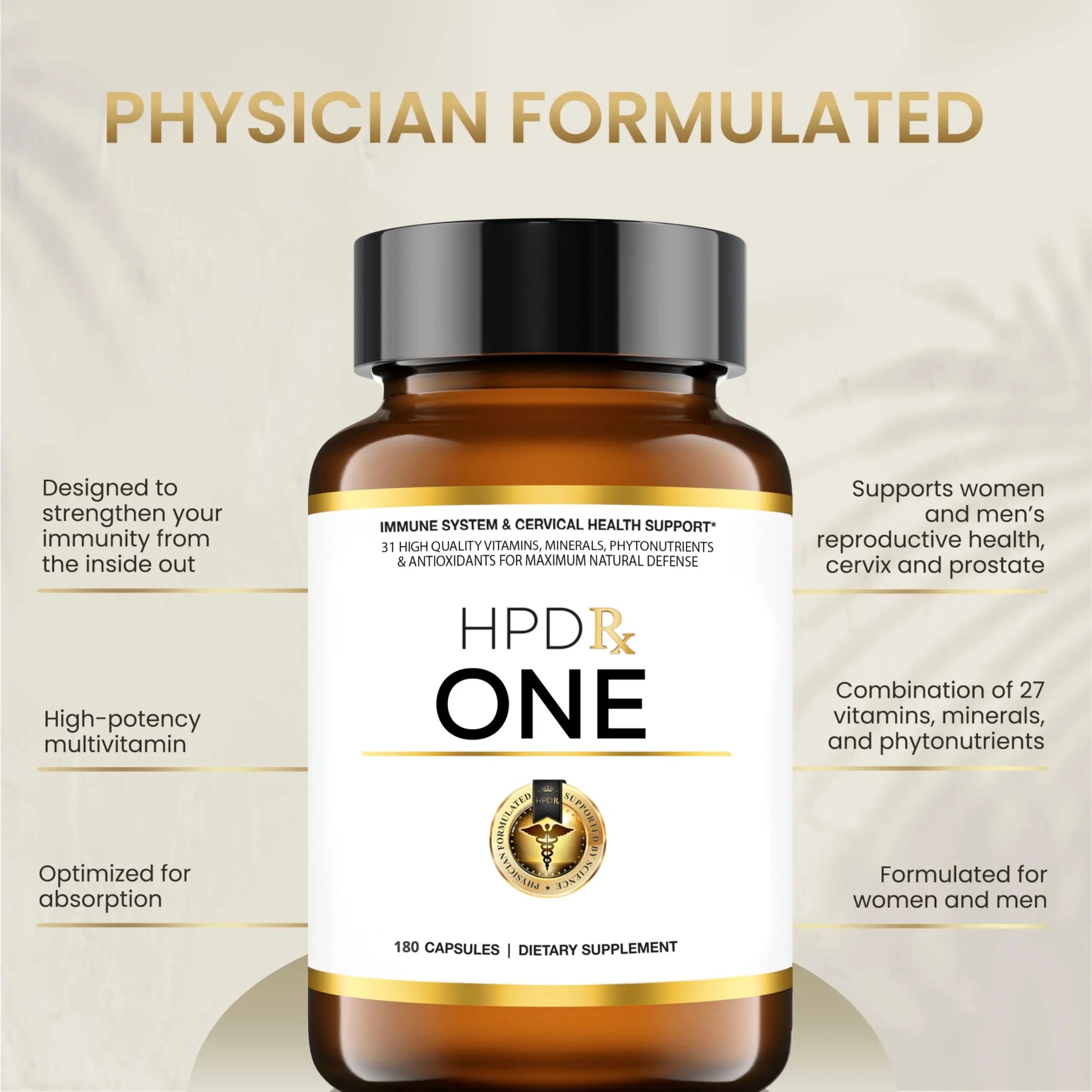 HPD Rx ONE Immunity Boost Multivitamin | HPV Supplements for Women and Men, 2 Pack HPD Rx Au supplements