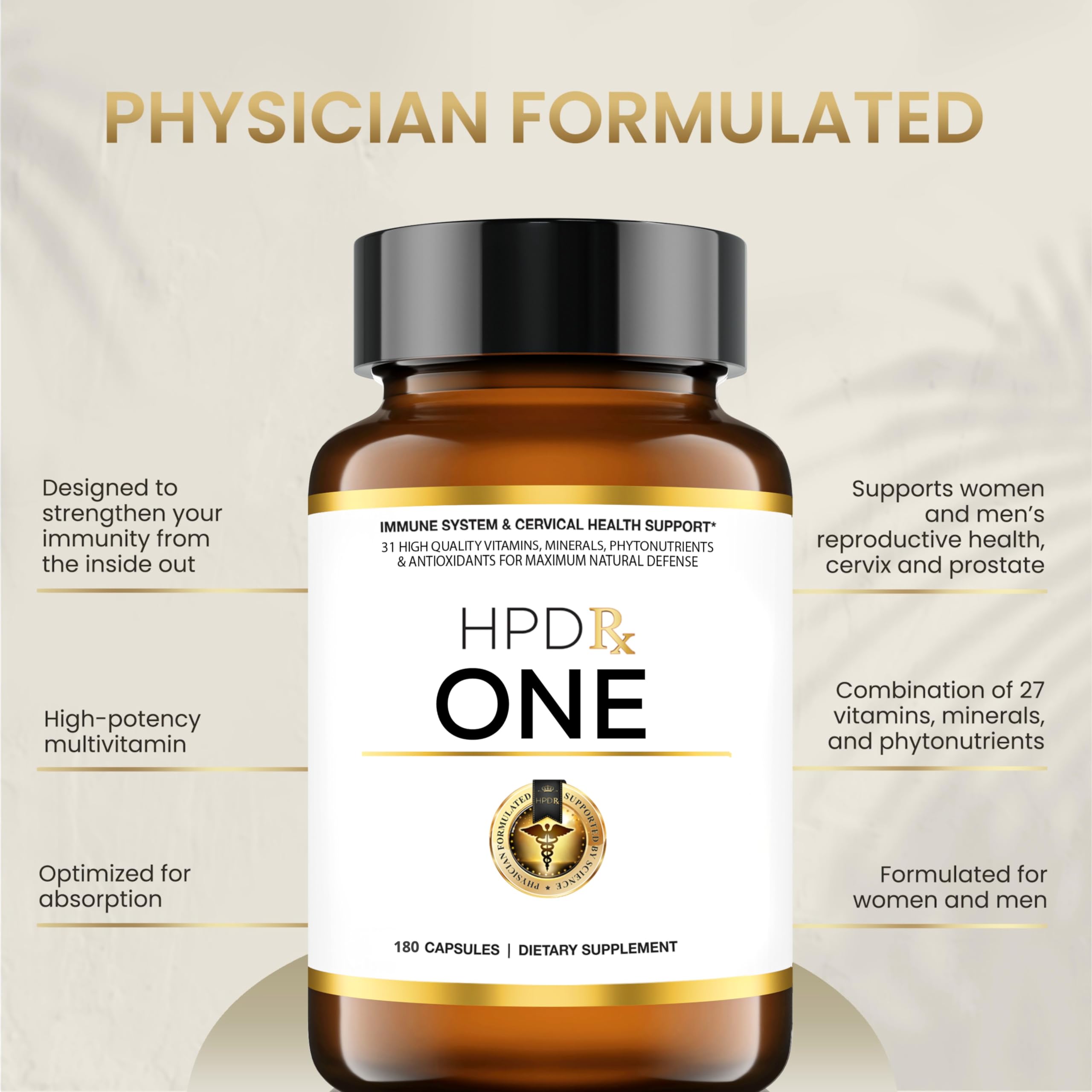HPD Rx ONE Immunity Boost Multivitamin | HPV Supplements for Women and Men, 2 Pack HPD Rx Au supplements