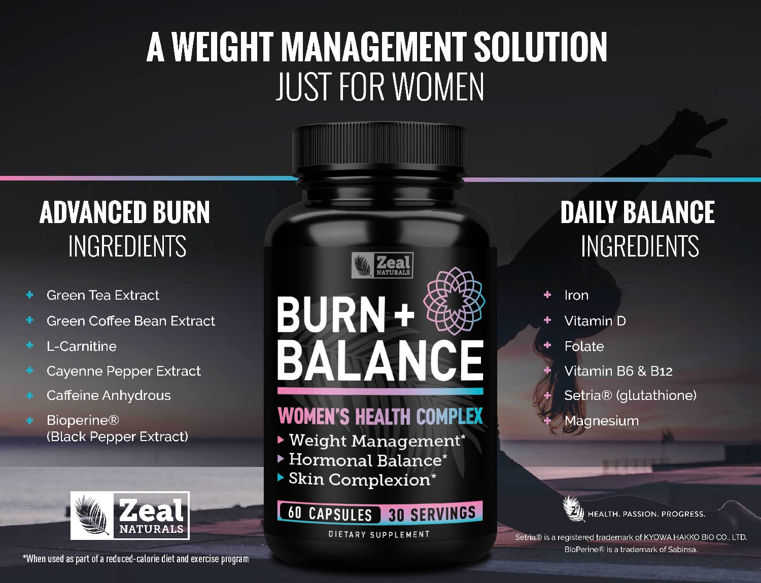 Zeal Naturals Weight Loss Support for Women + Daily Balance Vitamins (Iron, Vitamin D, Setria®, Folate) Premium Diet Support Pills for Women+ Multivitamin and Hormone Support Zeal Naturals Au supplements