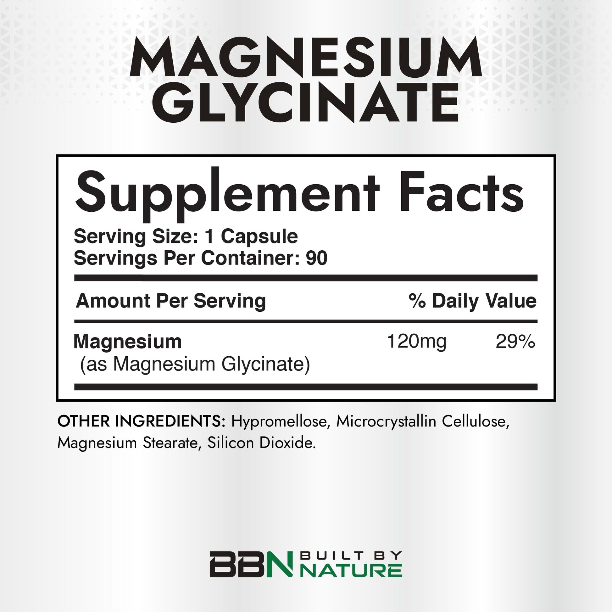 Built By Nature Magnesium Glycinate - Chelated for High Absorption – Supplement to Support Sleep, Muscle, Heart & Nerve Health - 120 mg Magnesium per Serving/Capsule - 90 Capsules Built by Nature Au supplements