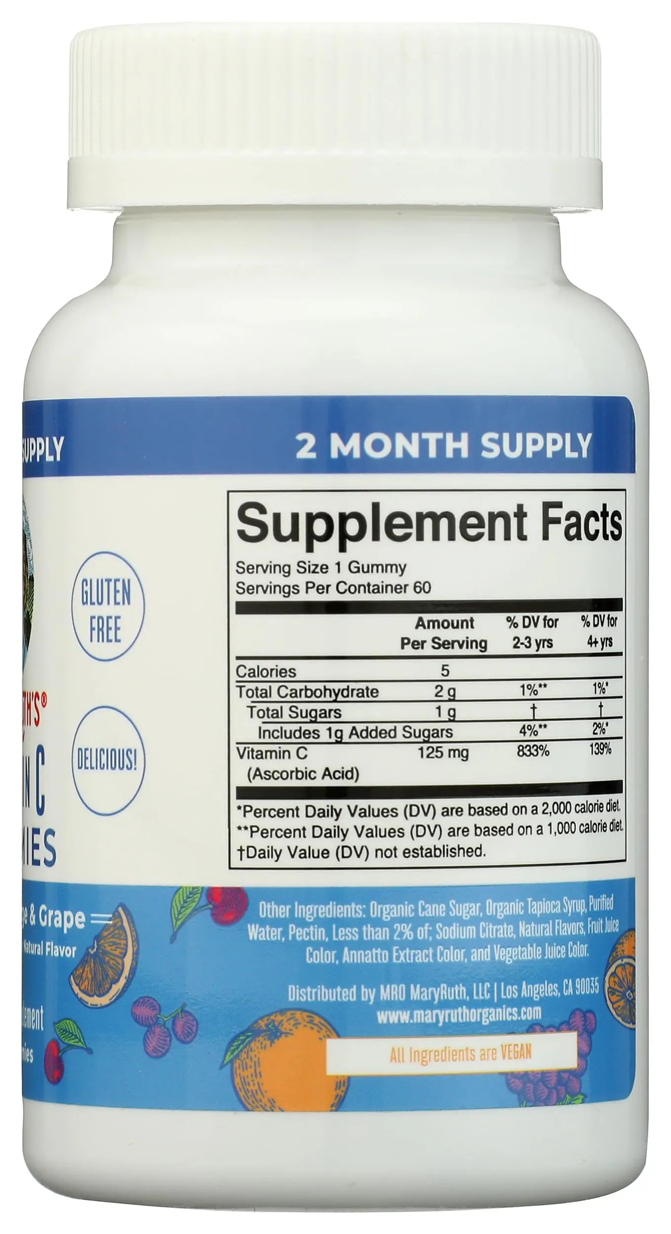 MaryRuth Organics Vitamin C Gummies | Supplement for Immune Support & Overall Health | Immune Support Supplement | Vitamin C for Adults & Kids | Vegan | Non-GMO | 60 Servings MARYRUTH'S Au supplements