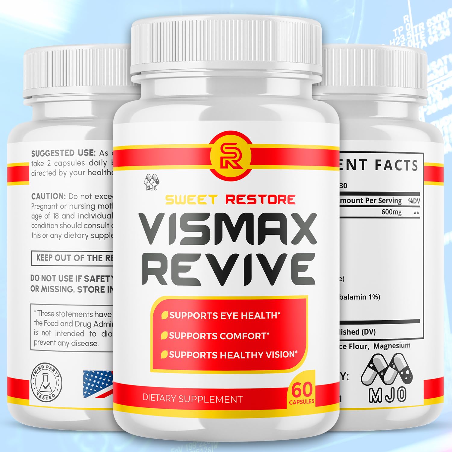 Vismax Revive Capsules, Official VismaxRevive Vision Support Supplement with All Natural Ingredients, Advanced Eye Health Formula and Vision Vitamin Supporting Wellness Naturally (60 Capsules) MJO Au supplements