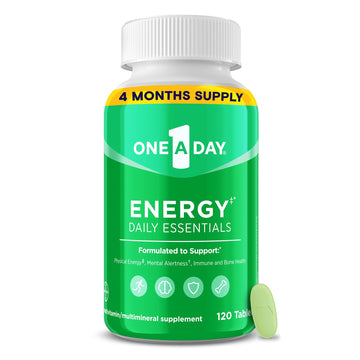 One A Day Energy Daily Essentials Multivitamin, Energy Supplement to Support Mental Alertness and Immune Health with Vitamins A C, D, E, Zinc and Caffeine, 120 Count ONE A DAY Au supplements