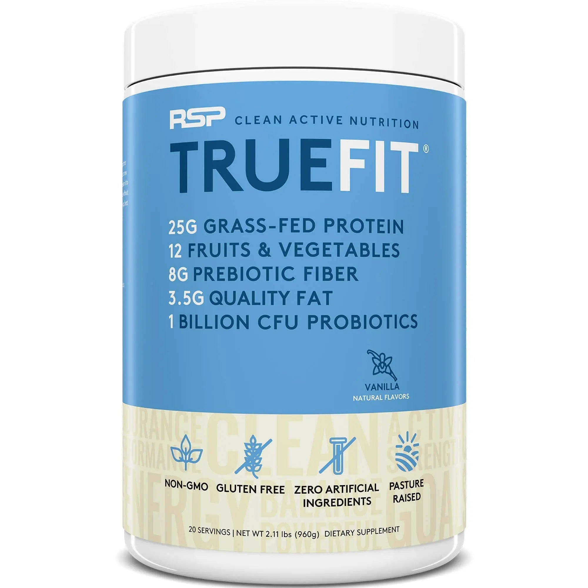 RSP NUTRITION AminoLean Pre Workout Energy (Blue Raspberry 30 Servings) with TrueFit RSP NUTRITION Au supplements
