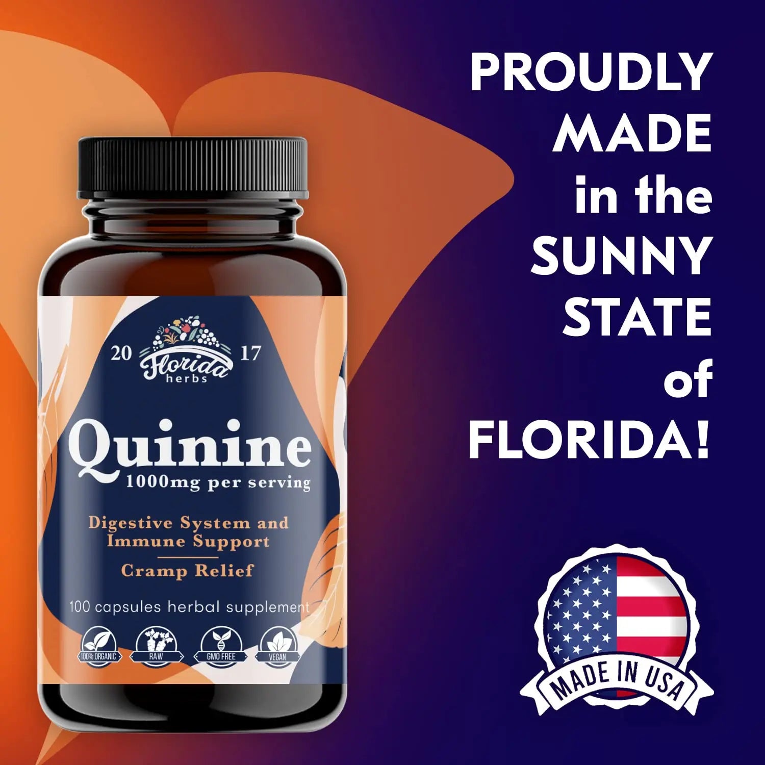 Leg Cramps Support Organic Pills - 1000 mg - Quinine Tablets for Cramp Defense FLORIDA HERBS Au supplements